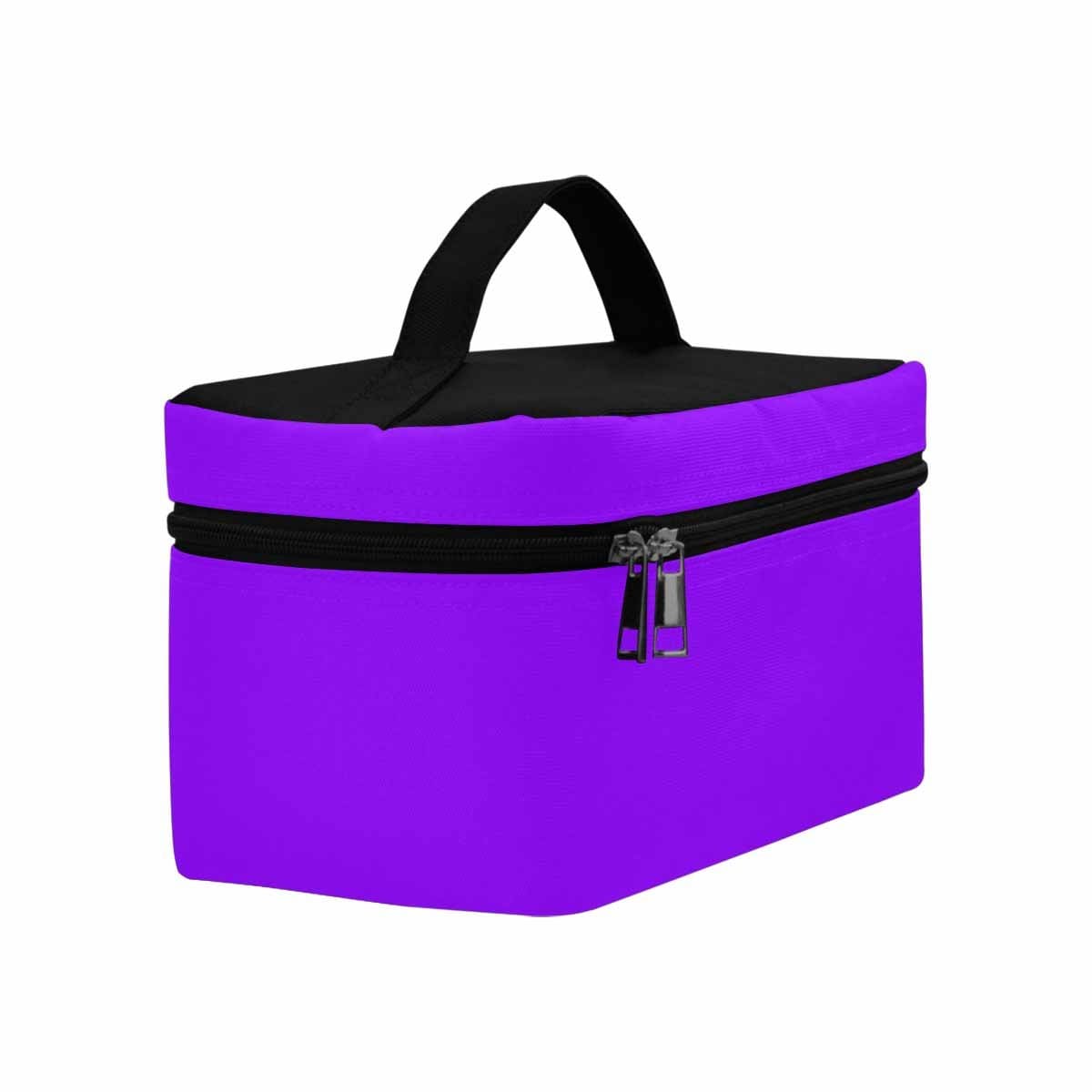 Violet travel case cosmetic bag with multiple compartments and zipper closure, perfect for organizing beauty essentials.