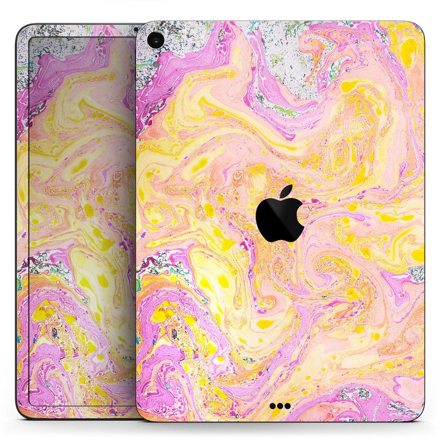 Cotton Candy Oil Mix V3 skin decal for Apple iPad Pro, showcasing vibrant colors and a sleek design.