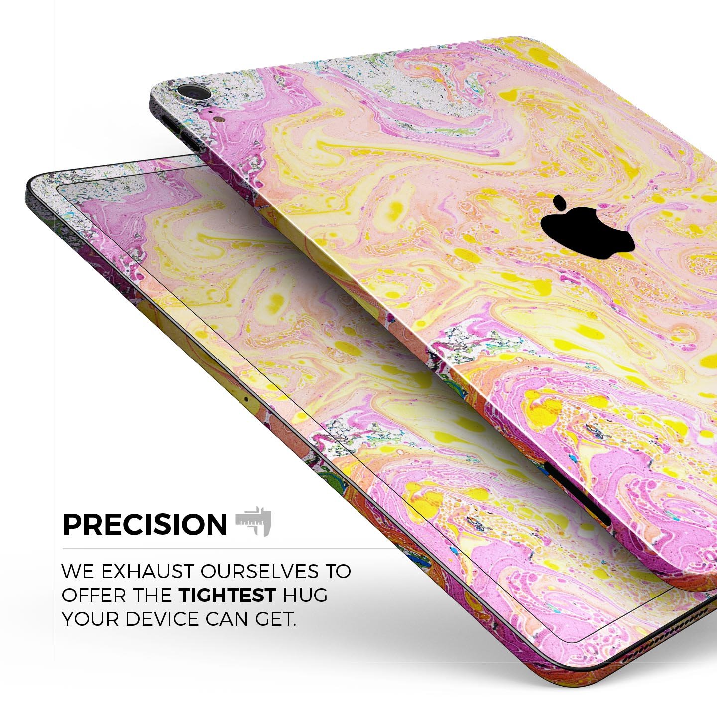 Cotton Candy Oil Mix V3 skin decal for Apple iPad Pro, showcasing vibrant colors and a sleek design.
