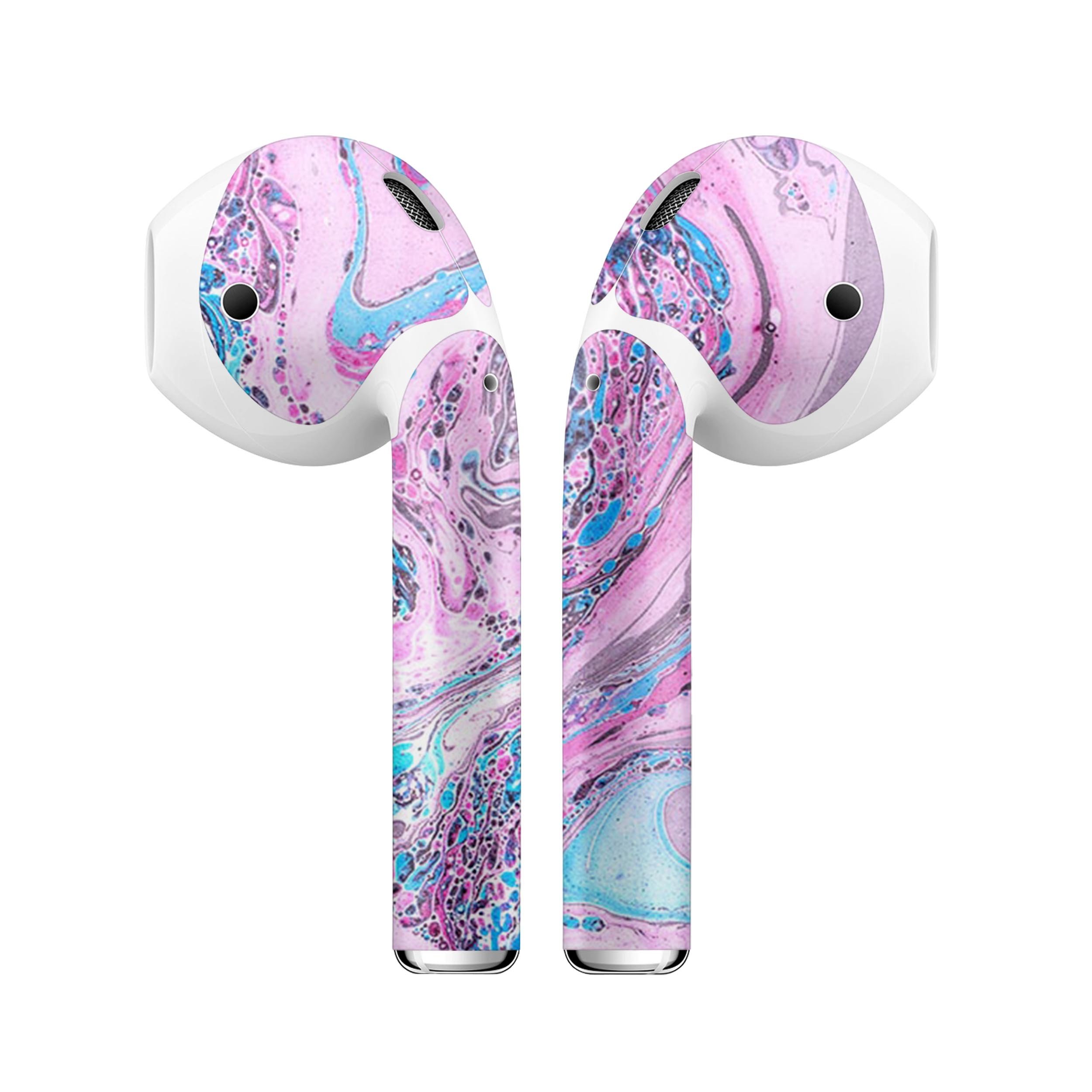 Cotton Candy Oil Mix V3 skin decal wrap kit for Apple AirPods, showcasing vibrant colors and a stylish design.