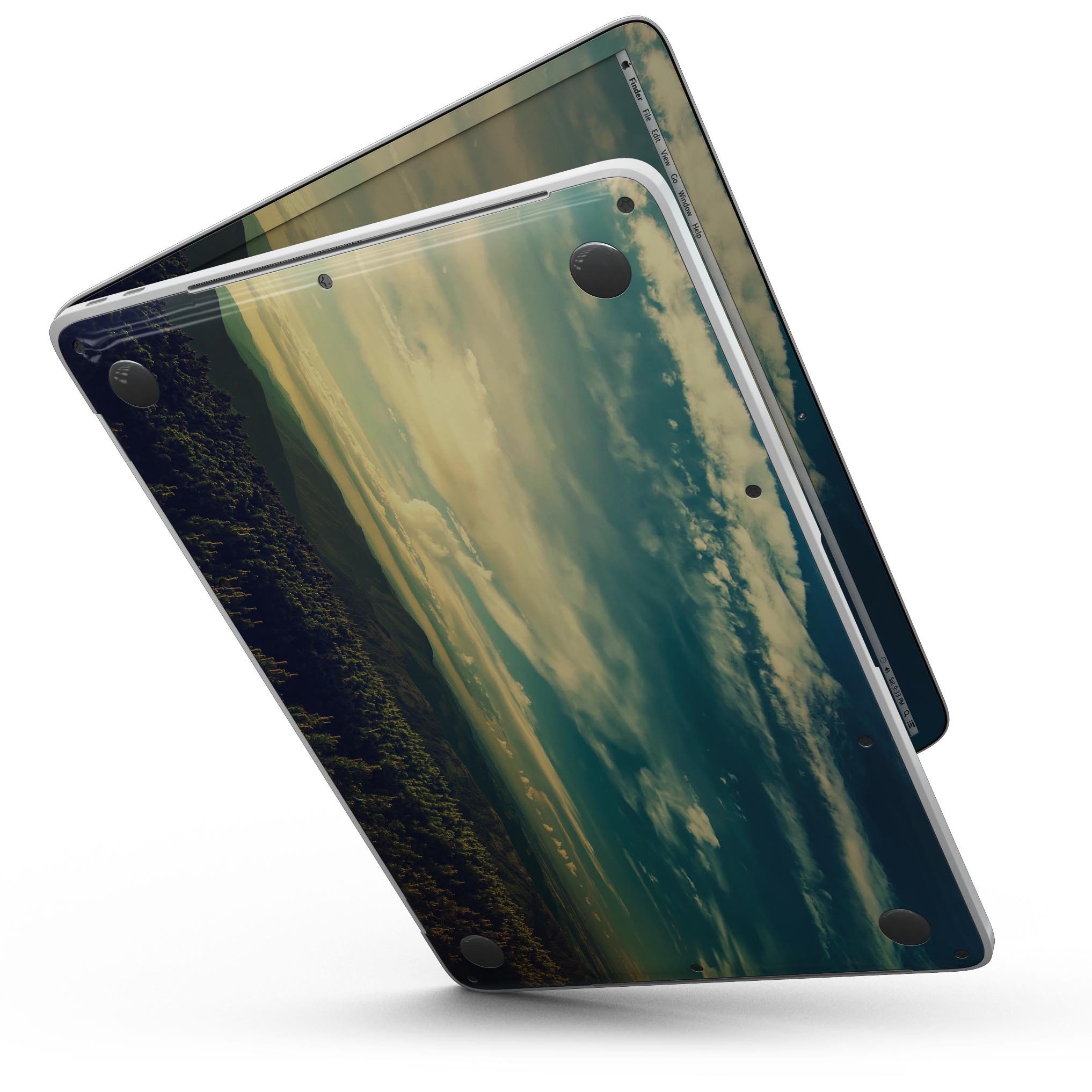 Country Skyline skin kit for MacBook Pro with Touch Bar, showcasing a vibrant design that adds style and protection.