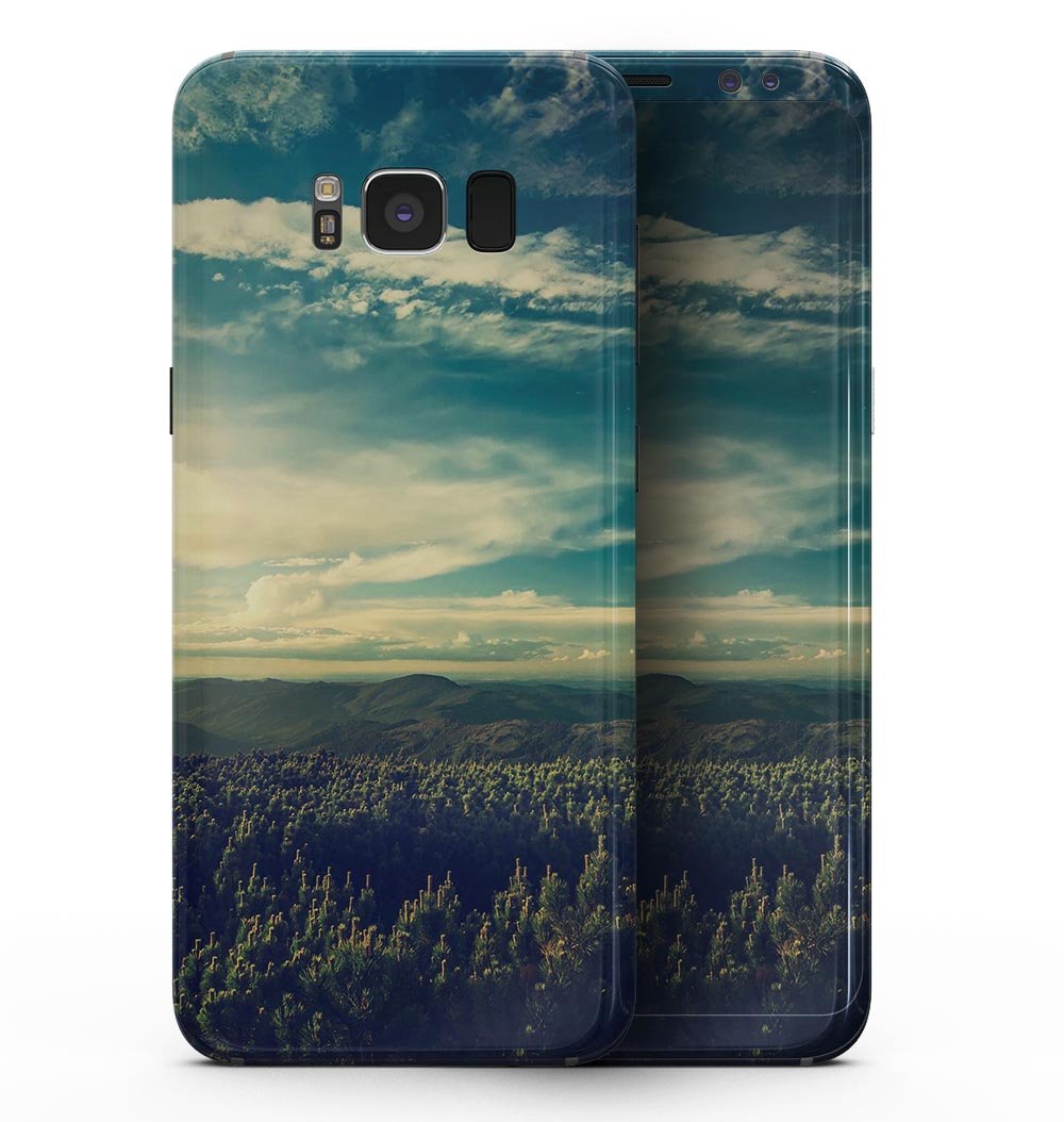 Country Skyline design full-body skin kit for Samsung Galaxy S8, showcasing vibrant colors and a sleek finish.