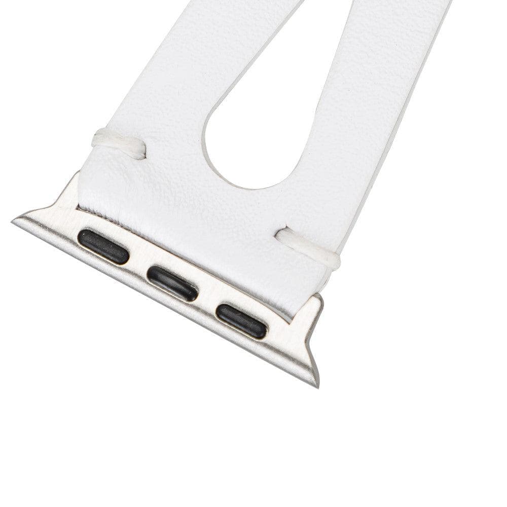 Coventry Classic Apple Watch Leather Strap in premium full-grain leather with stainless steel buckle, showcasing its elegant design.