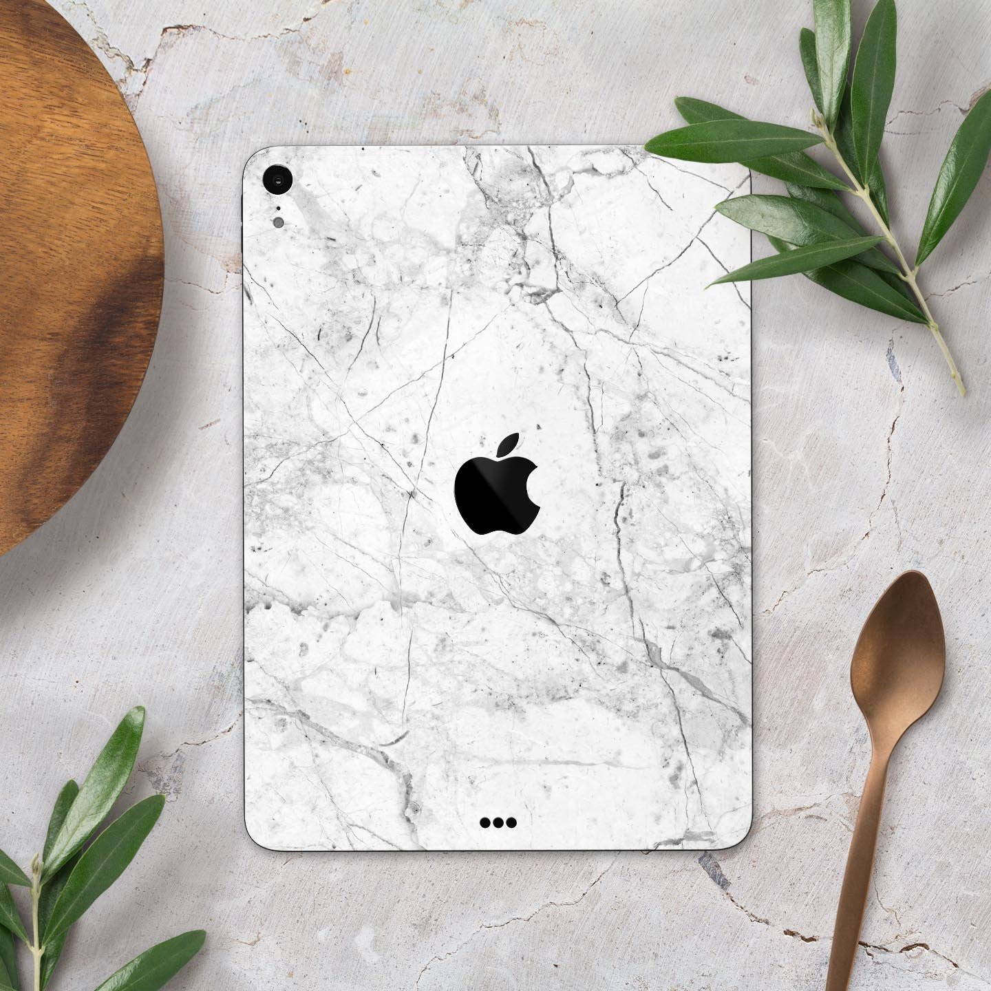 Cracked Marble Surface Full Body Skin Decal for Apple iPad Pro, showcasing a stylish design with premium finish.