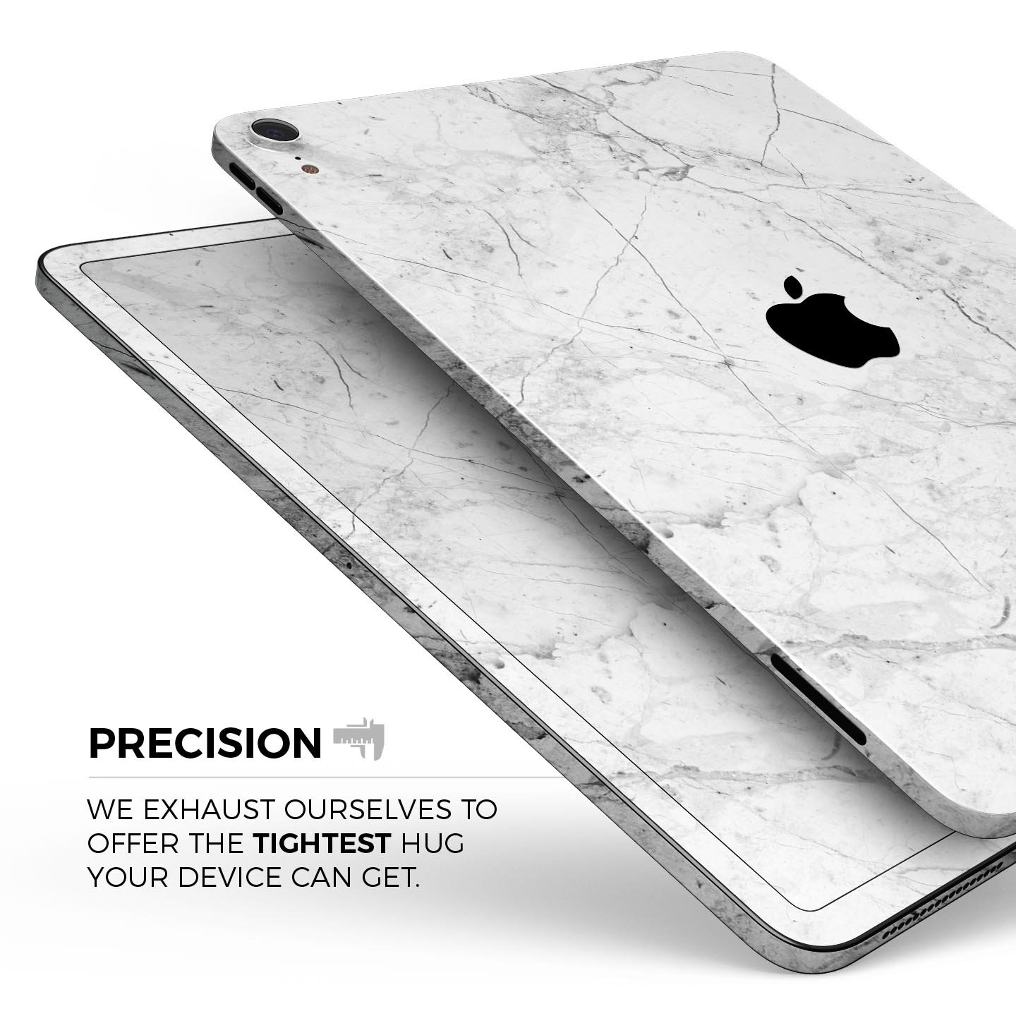 Cracked Marble Surface Full Body Skin Decal for Apple iPad Pro, showcasing a stylish design with premium finish.