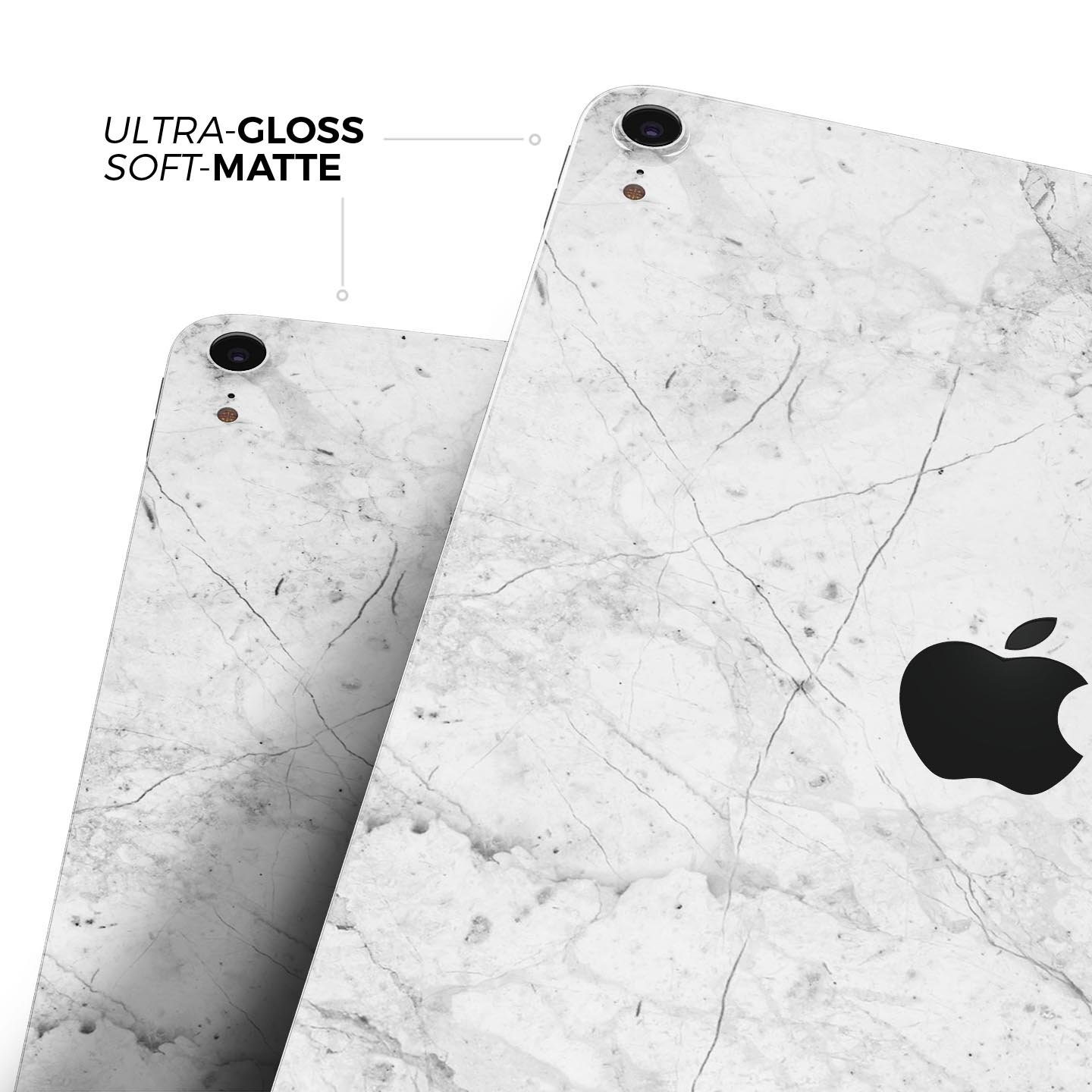 Cracked Marble Surface Full Body Skin Decal for Apple iPad Pro, showcasing a stylish design with premium finish.