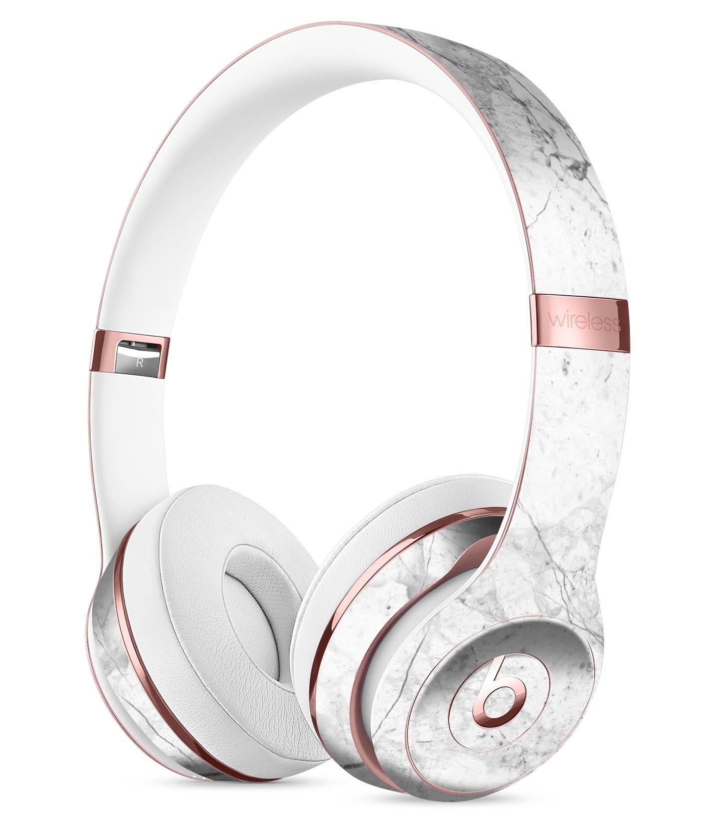 Cracked Marble Surface Full-Body Skin Kit for Beats by Dre Solo 3, showcasing a stylish design that protects headphones from scratches.