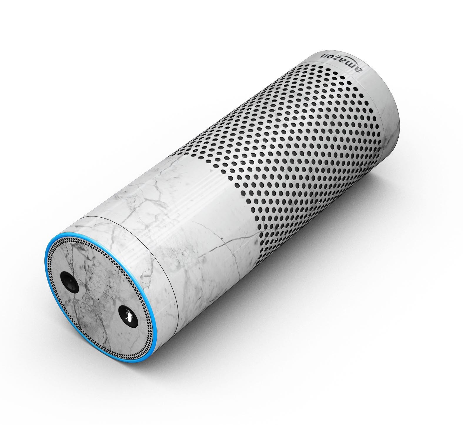 Cracked marble skin kit for Amazon Echo, showcasing a stylish design that offers full-body protection.