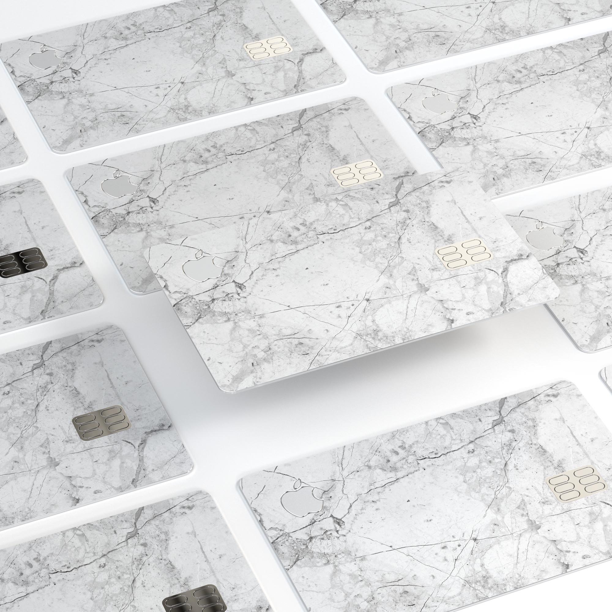 Cracked Marble Surface decal skin for Apple Card, showcasing premium vinyl design and protective features.