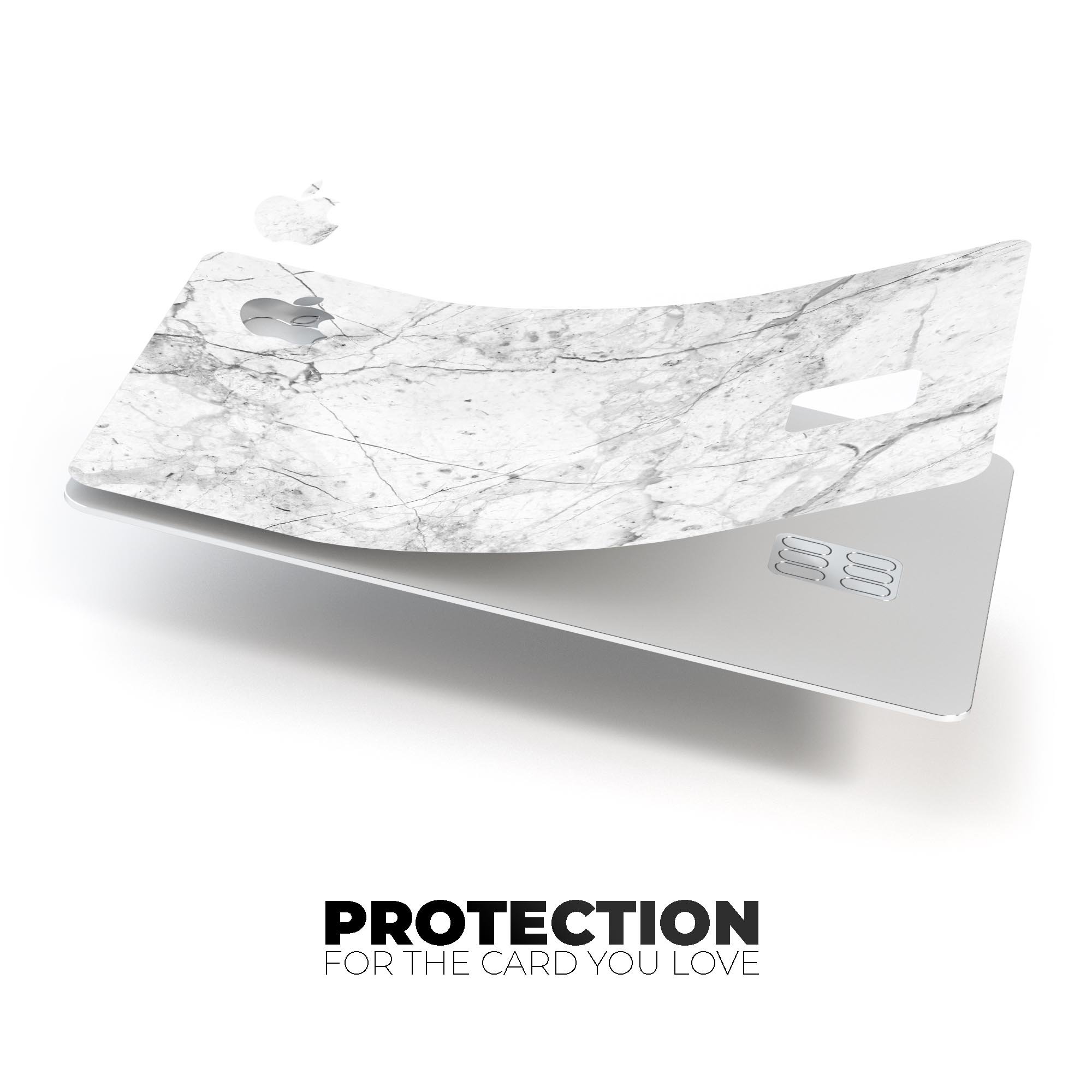 Cracked Marble Surface decal skin for Apple Card, showcasing premium vinyl design and protective features.