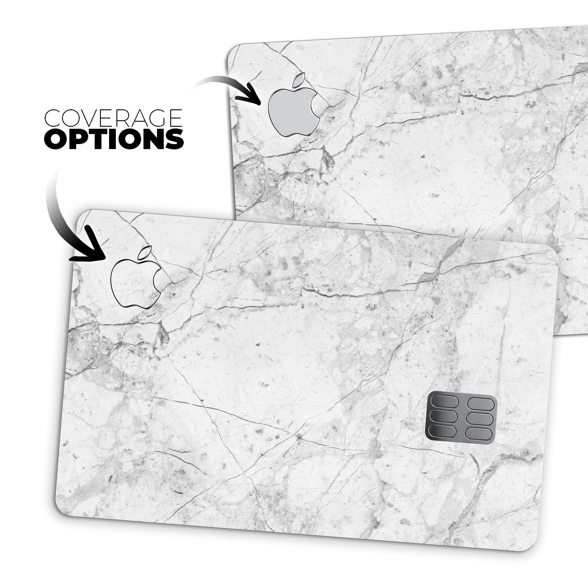 Cracked Marble Surface decal skin for Apple Card, showcasing premium vinyl design and protective features.