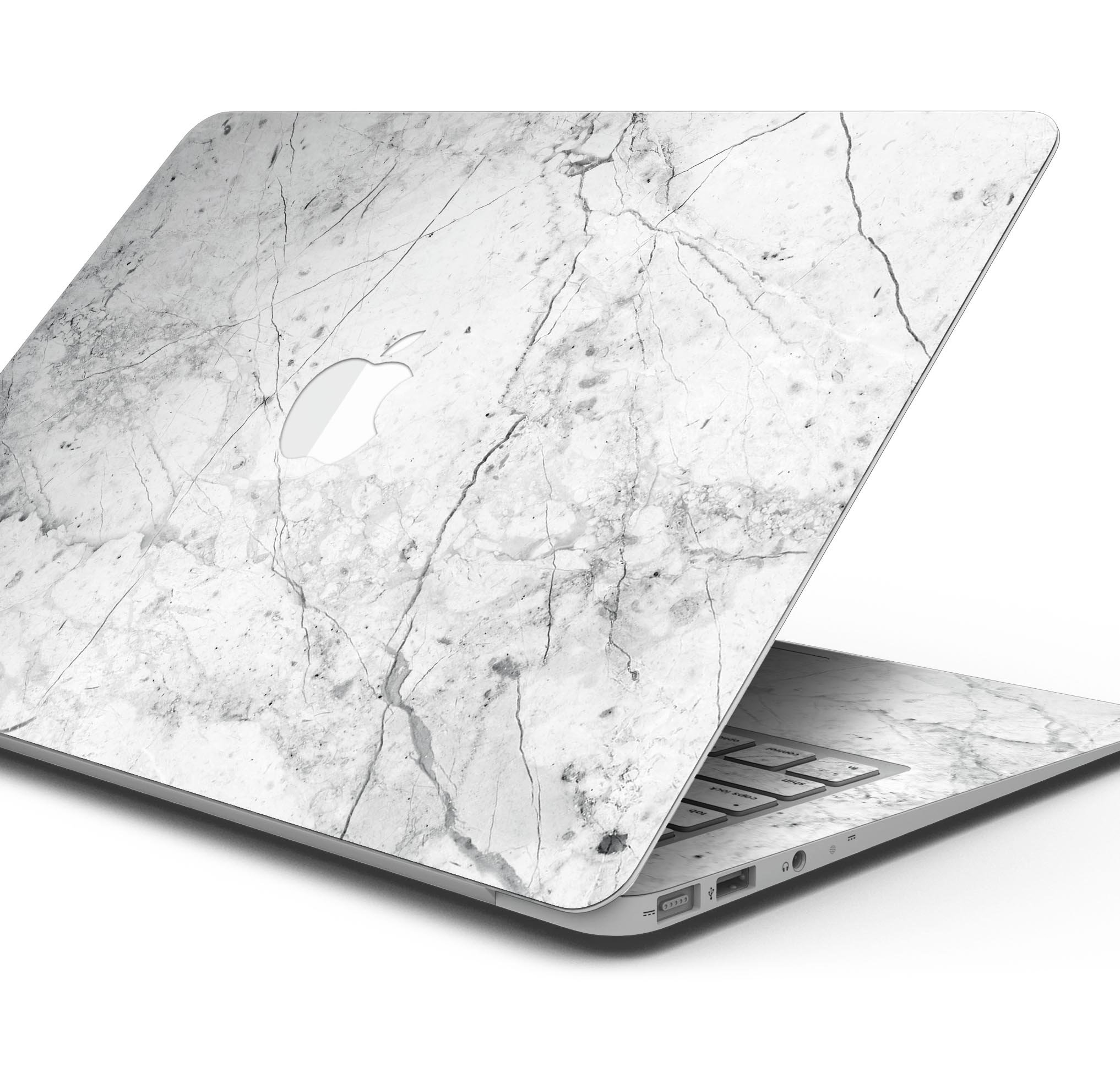 Cracked marble skin decal wrap kit for MacBook, showcasing a stylish design and premium quality finish.
