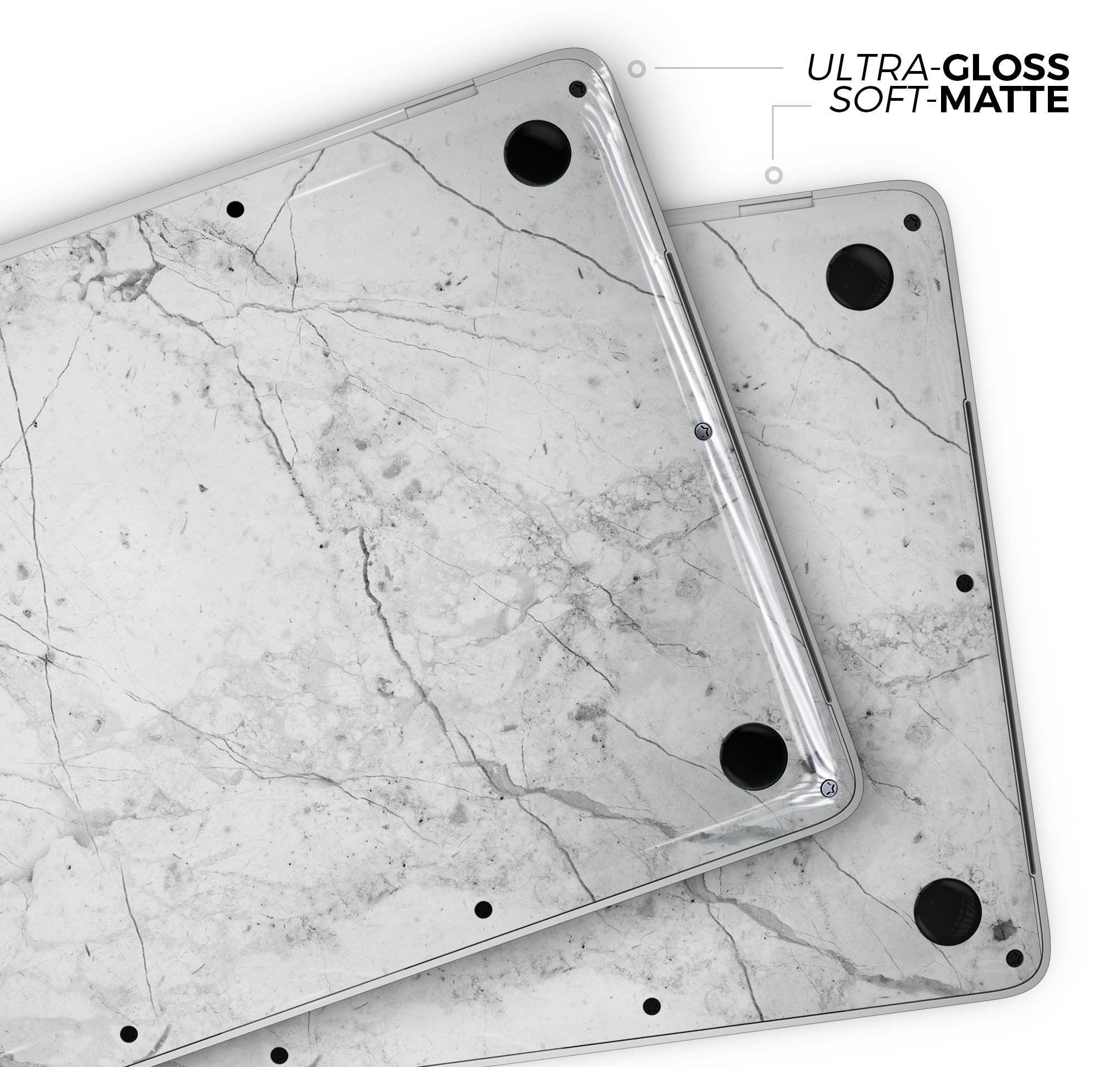 Cracked marble skin decal wrap kit for MacBook, showcasing a stylish design and premium quality finish.