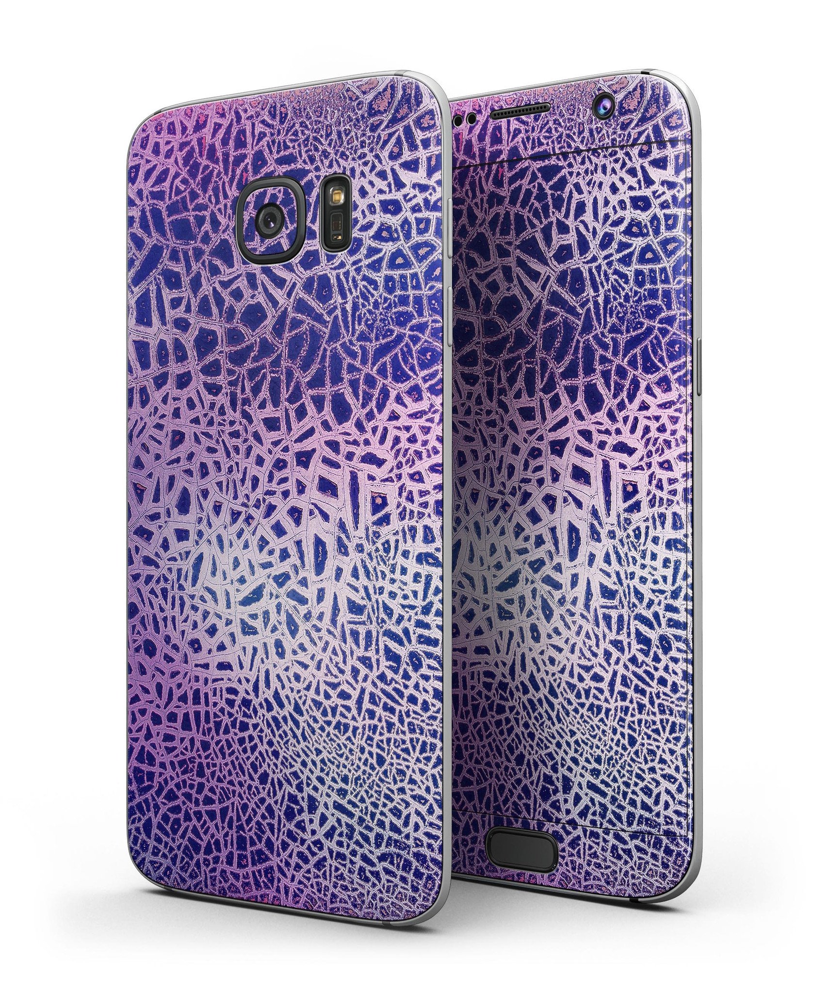 Cracked Purple Texture skin for Samsung Galaxy S7, showcasing vibrant colors and premium vinyl material.