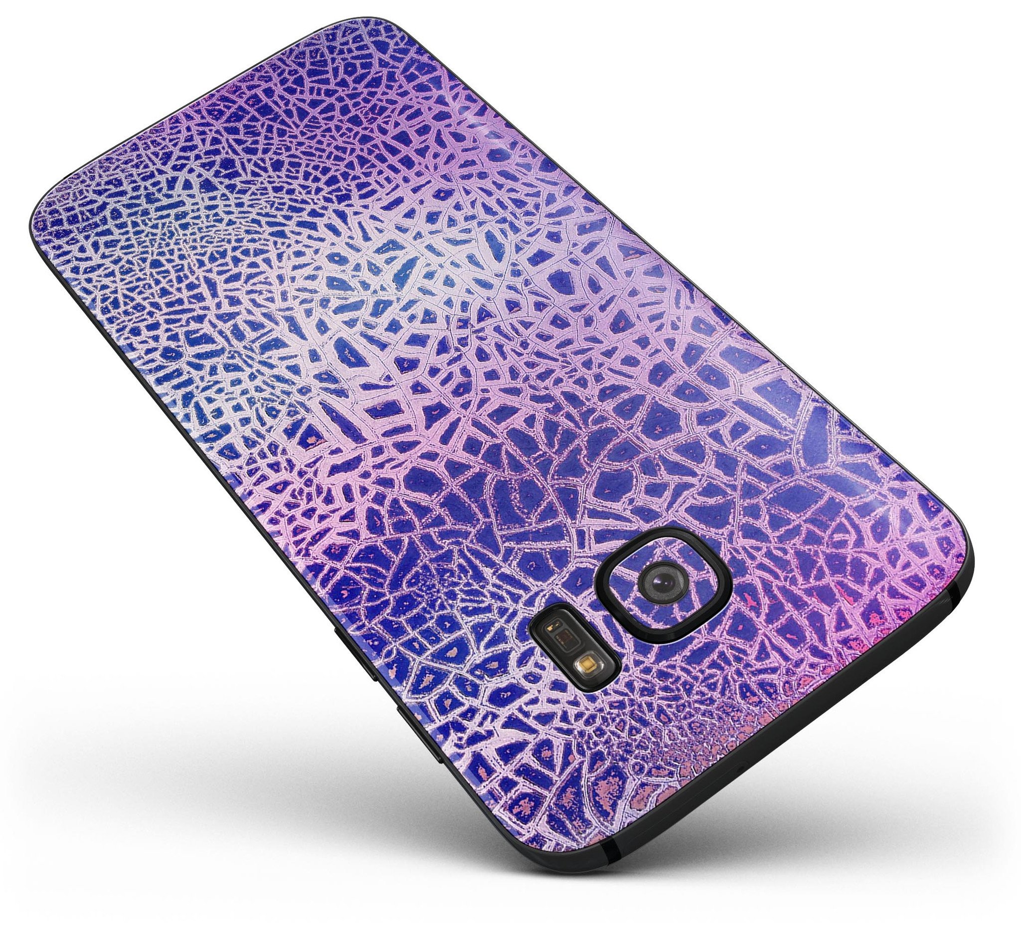 Cracked Purple Texture skin for Samsung Galaxy S7, showcasing vibrant colors and premium vinyl material.