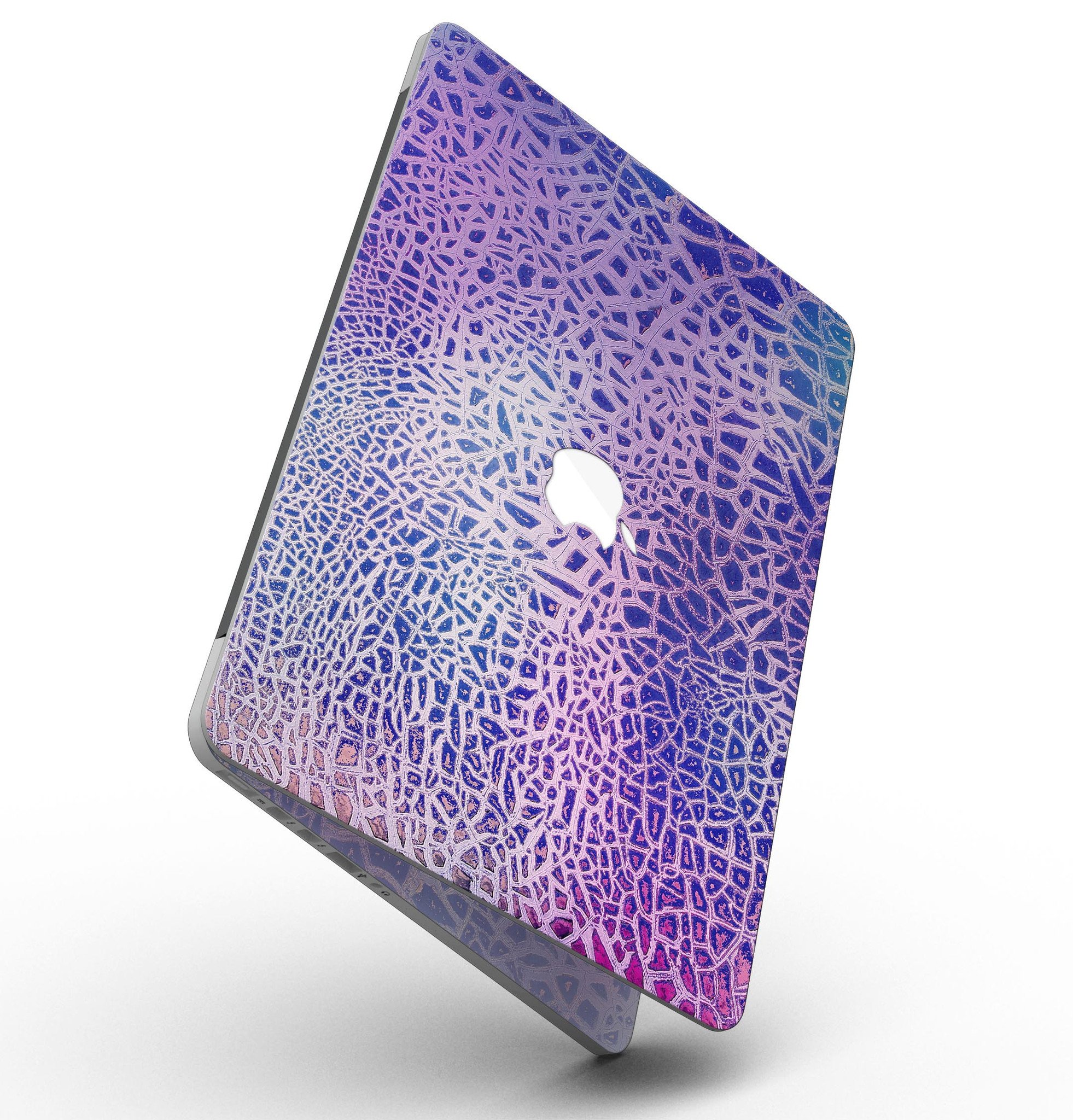 Cracked Purple Texture skin for MacBook Pro with Retina Display, showcasing vibrant purple design and premium vinyl material.