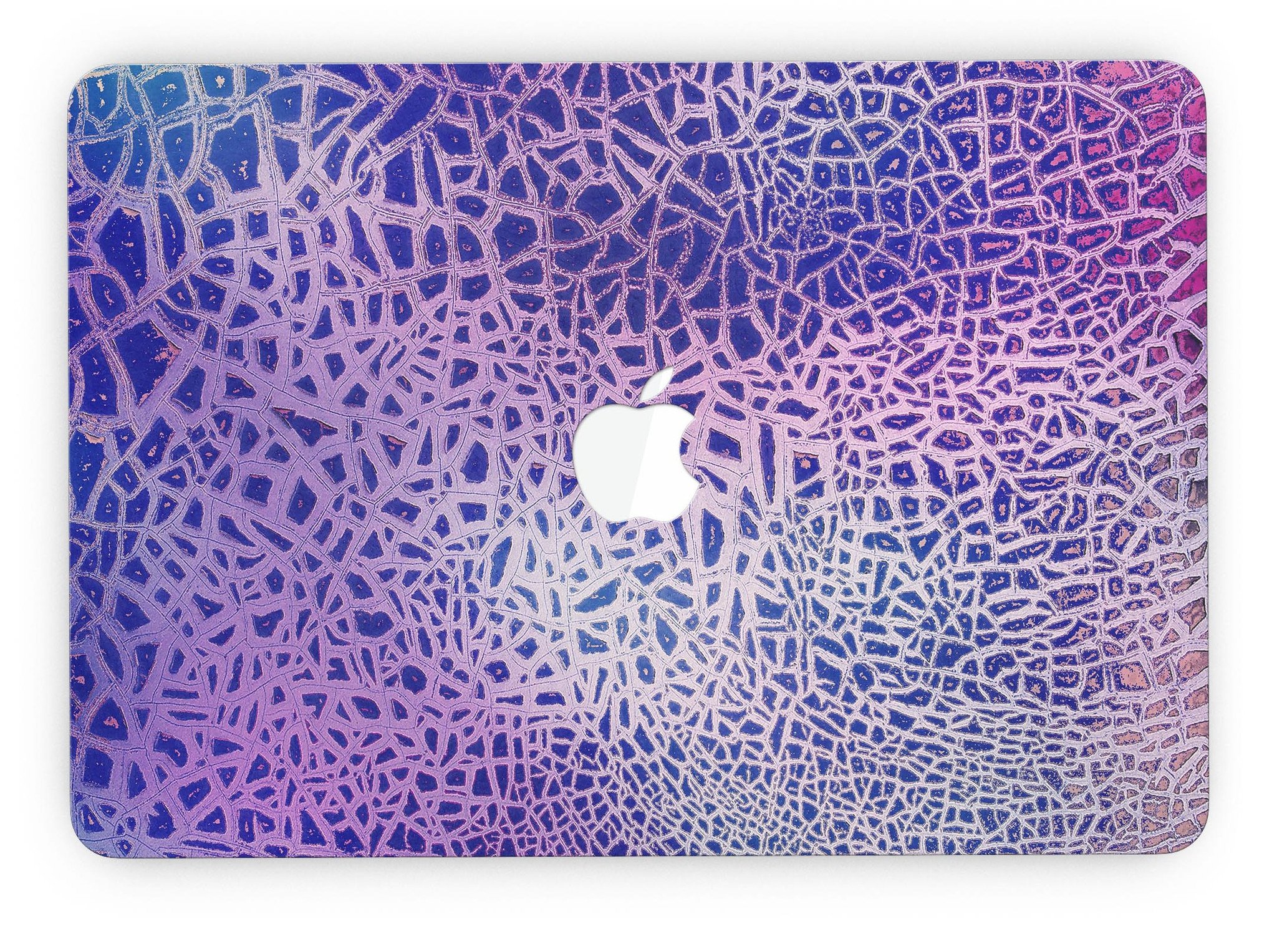Cracked Purple Texture skin for MacBook Pro with Retina Display, showcasing vibrant purple design and premium vinyl material.