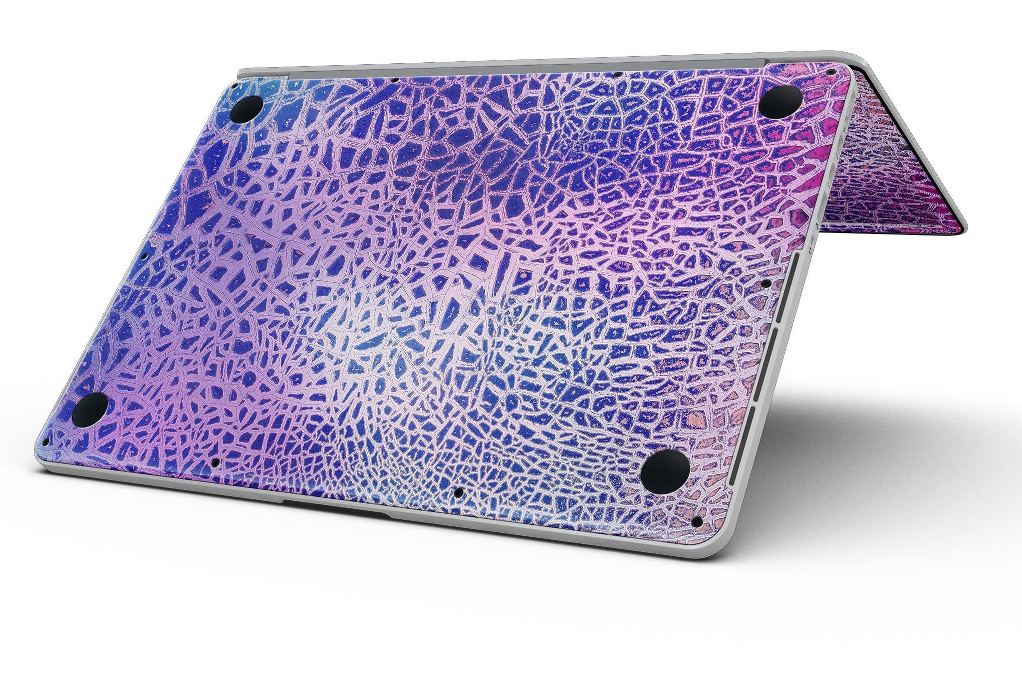 Cracked Purple Texture skin for MacBook Pro with Retina Display, showcasing vibrant purple design and premium vinyl material.