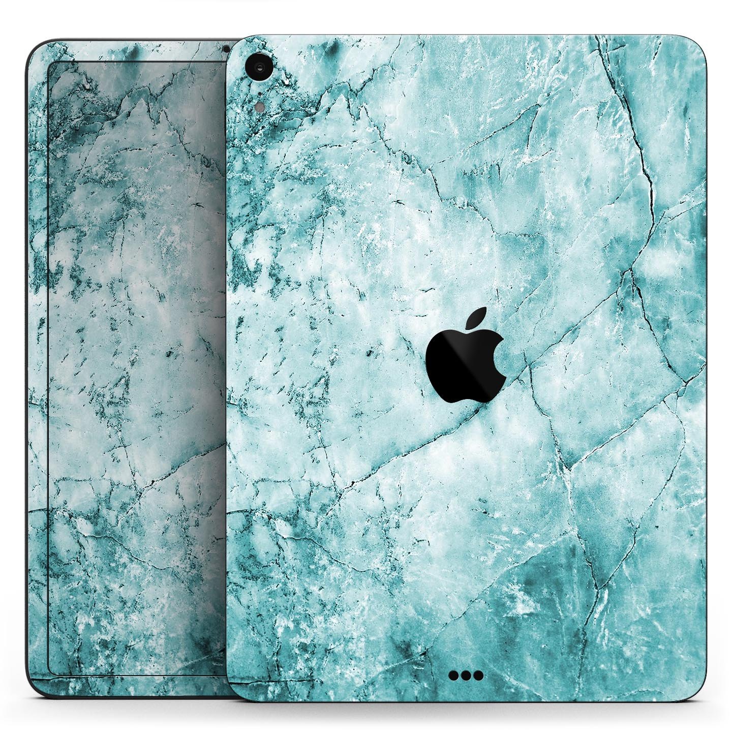 Cracked Turquoise Marble Surface Skin Decal for Apple devices, showcasing a vibrant marble design with a smooth finish.