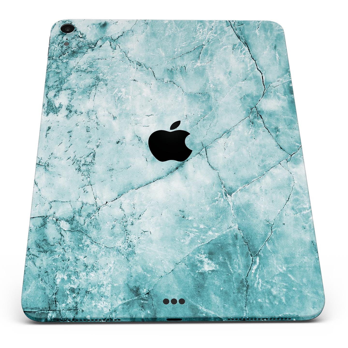 Cracked Turquoise Marble Surface Skin Decal for Apple devices, showcasing a vibrant marble design with a smooth finish.