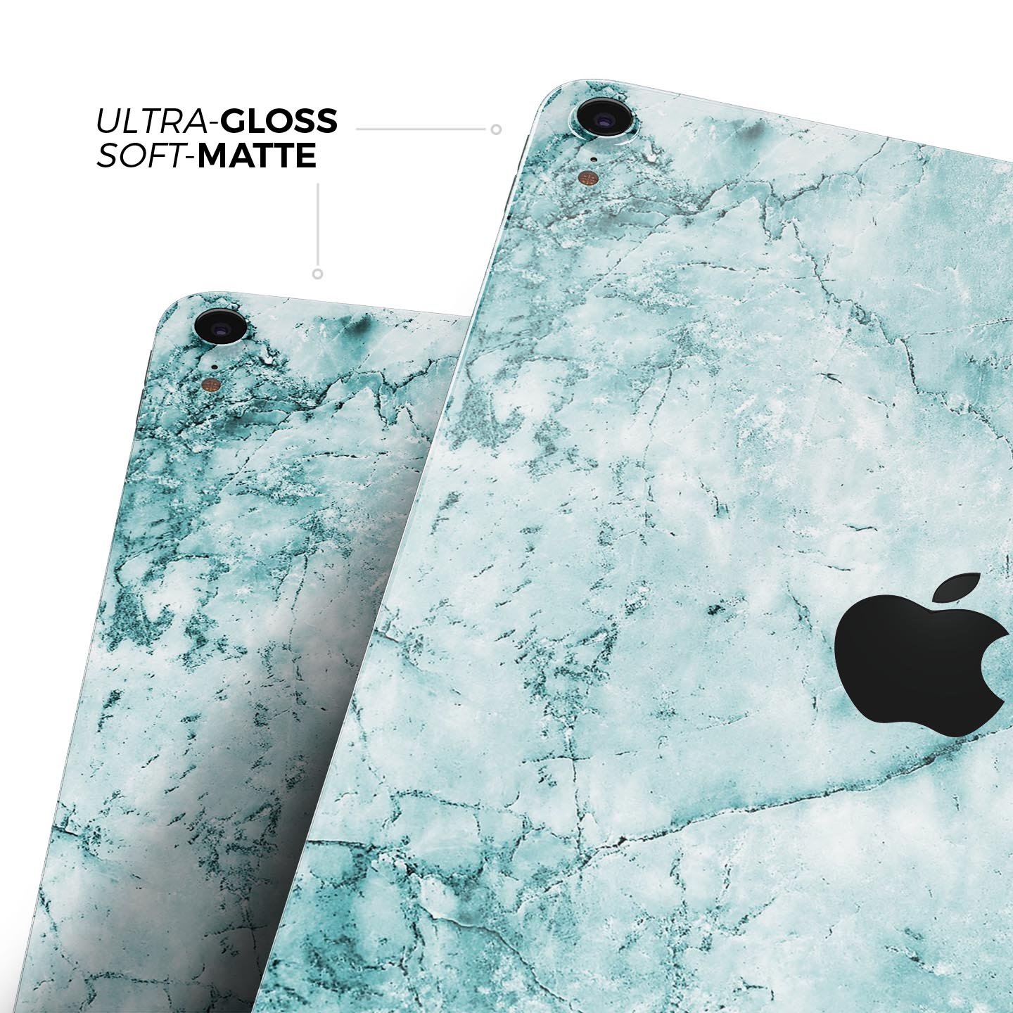 Cracked Turquoise Marble Surface Skin Decal for Apple devices, showcasing a vibrant marble design with a smooth finish.