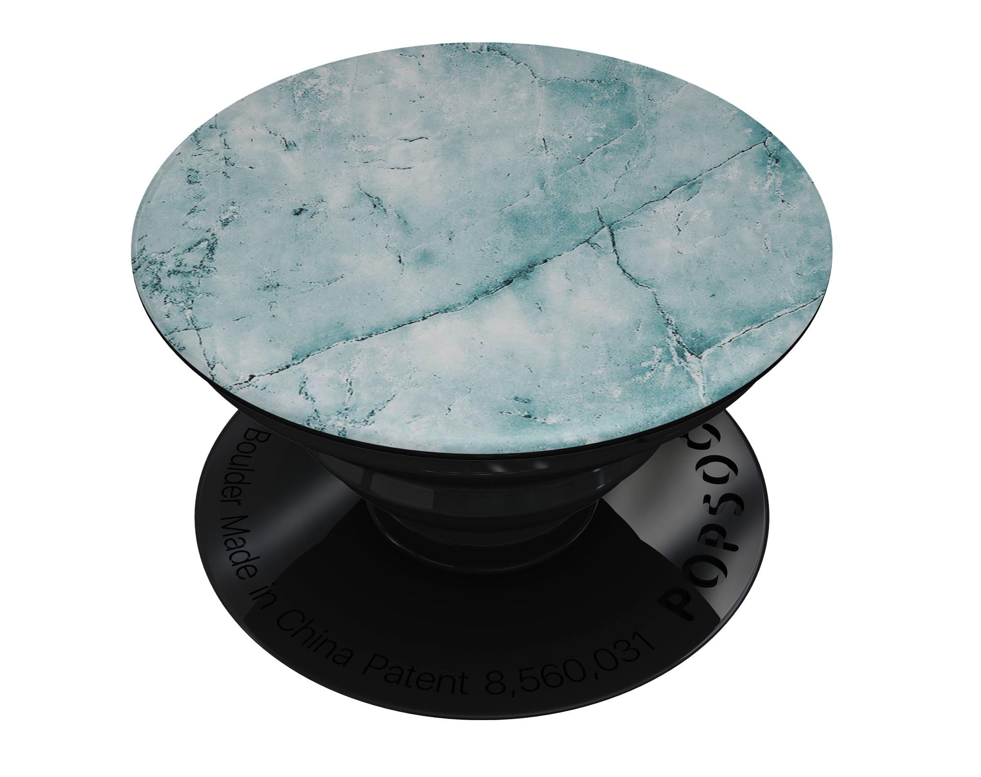 Cracked turquoise marble skin for PopSockets, showcasing a stylish design with a glossy finish.