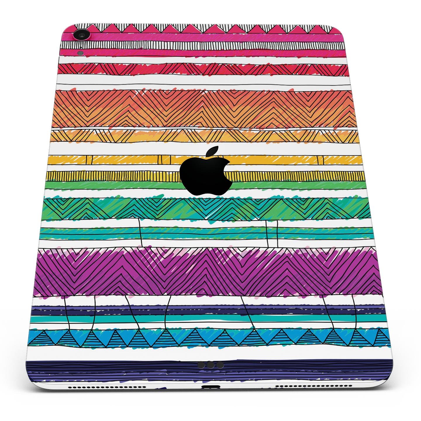 Colorful crayon doodle patterns skin decal for Apple devices, showcasing vibrant designs and premium quality materials.
