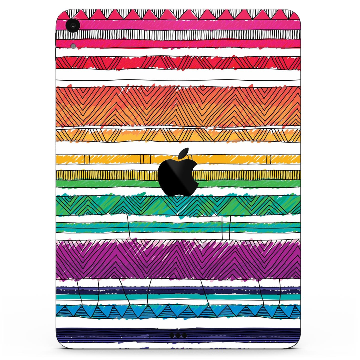 Colorful crayon doodle patterns skin decal for Apple devices, showcasing vibrant designs and premium quality materials.