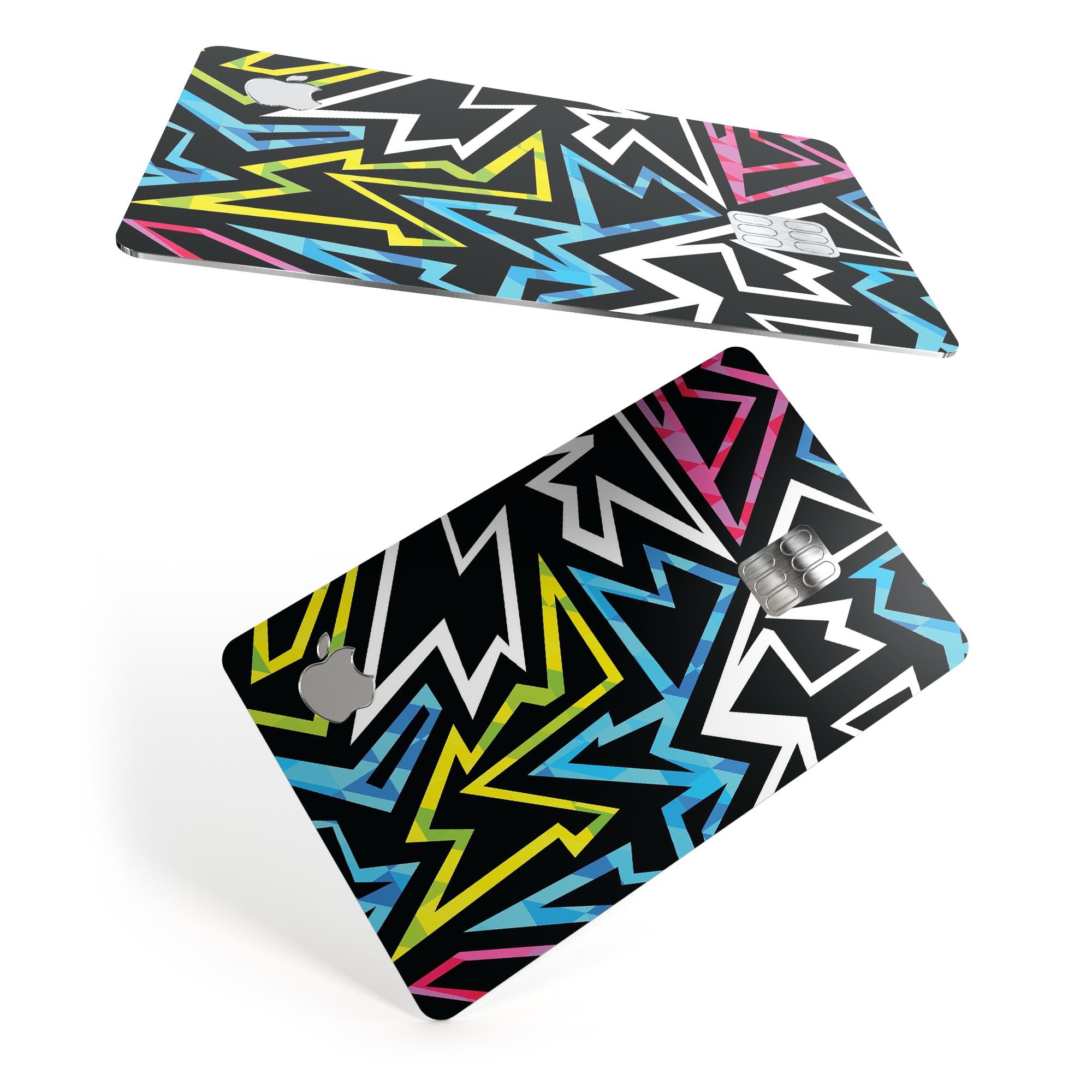 Crazy Retro Squiggles V1 decal skin for Apple Card, showcasing vibrant squiggle design and premium vinyl material.