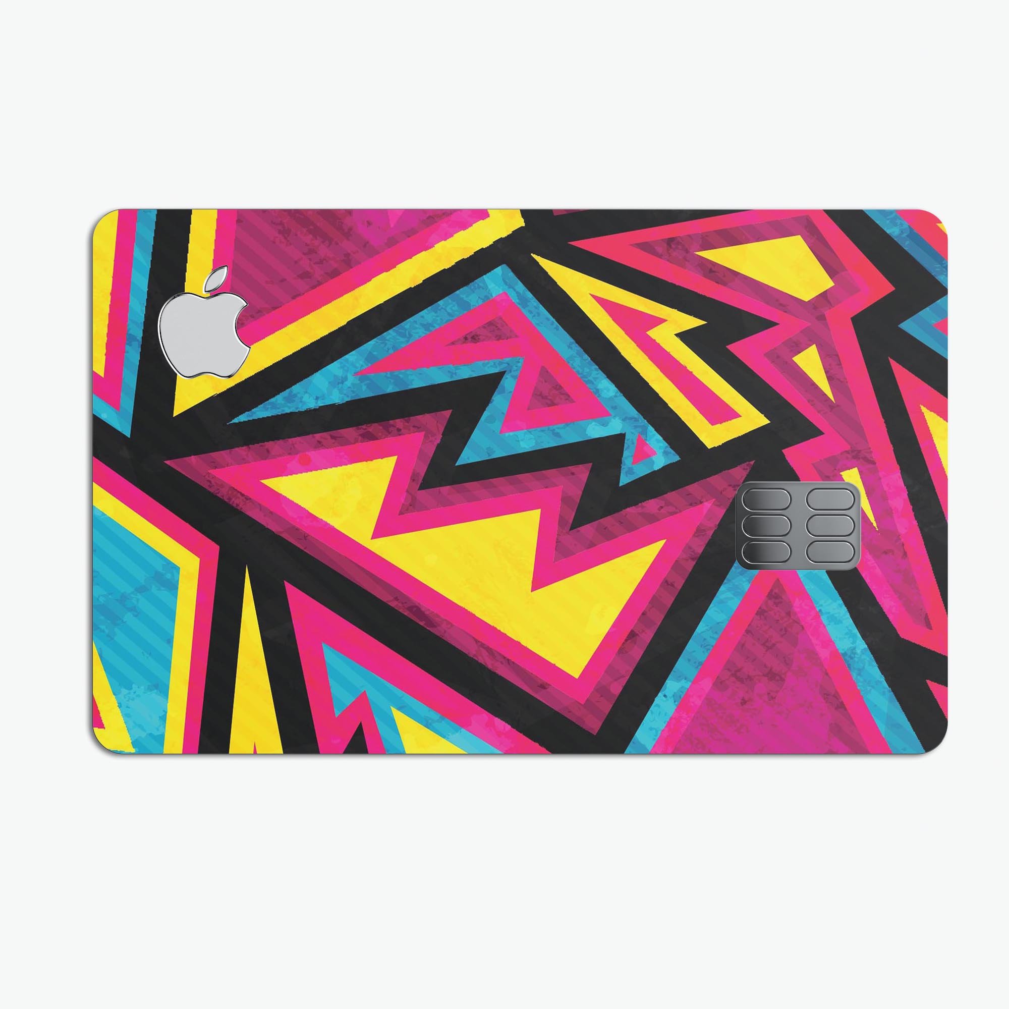 Crazy Retro Squiggles V2 decal skin for Apple Card, showcasing vibrant colors and unique squiggle design.