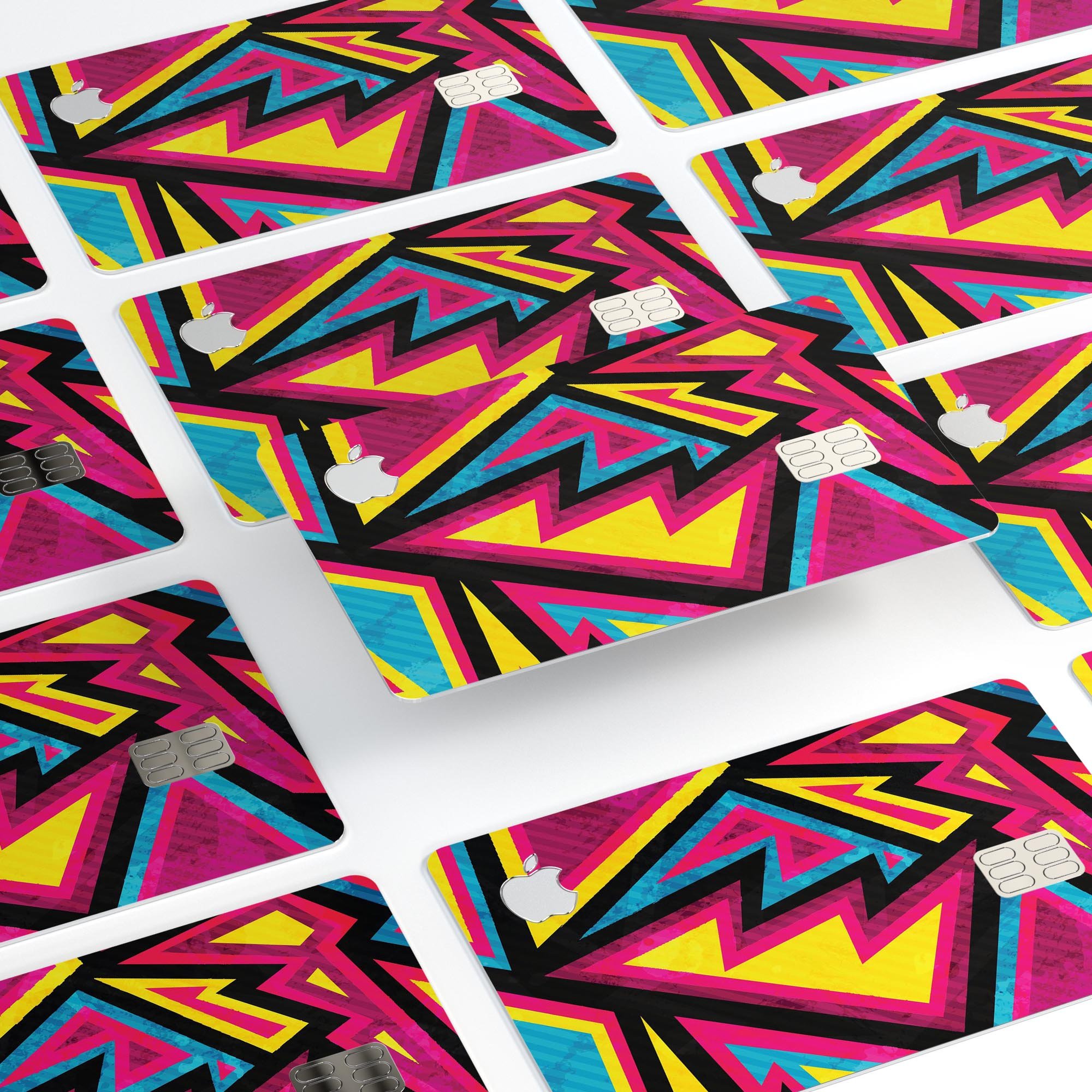 Crazy Retro Squiggles V2 decal skin for Apple Card, showcasing vibrant colors and unique squiggle design.