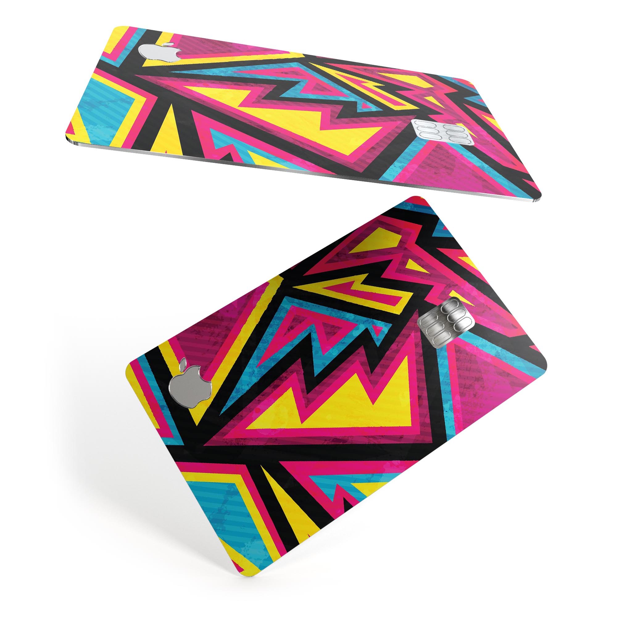 Crazy Retro Squiggles V2 decal skin for Apple Card, showcasing vibrant colors and unique squiggle design.