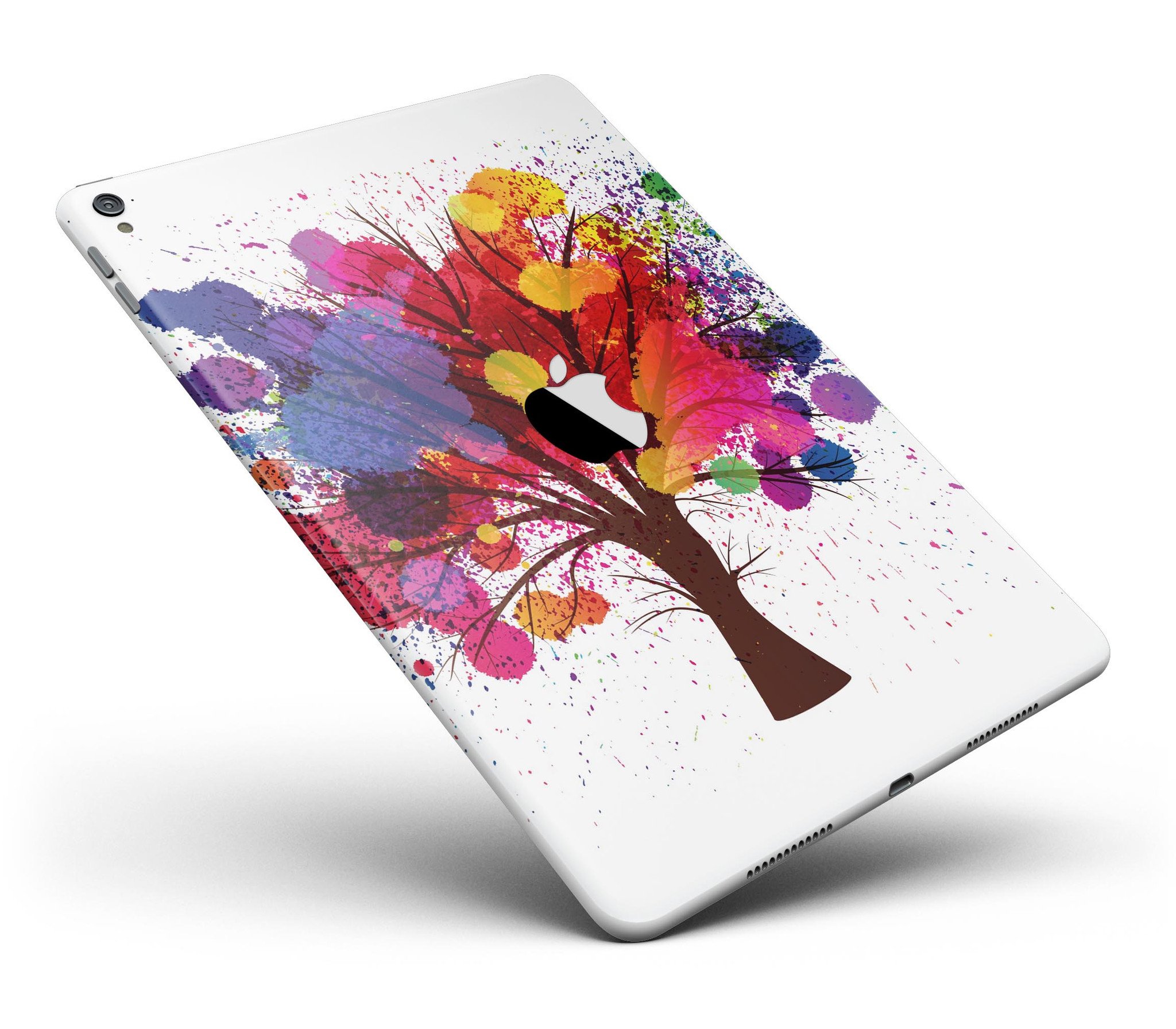 Crazy Splatter Tree Full Body Skin for iPad Pro, showcasing vibrant colors and unique design, fits both 9.7" and 12.9" models.