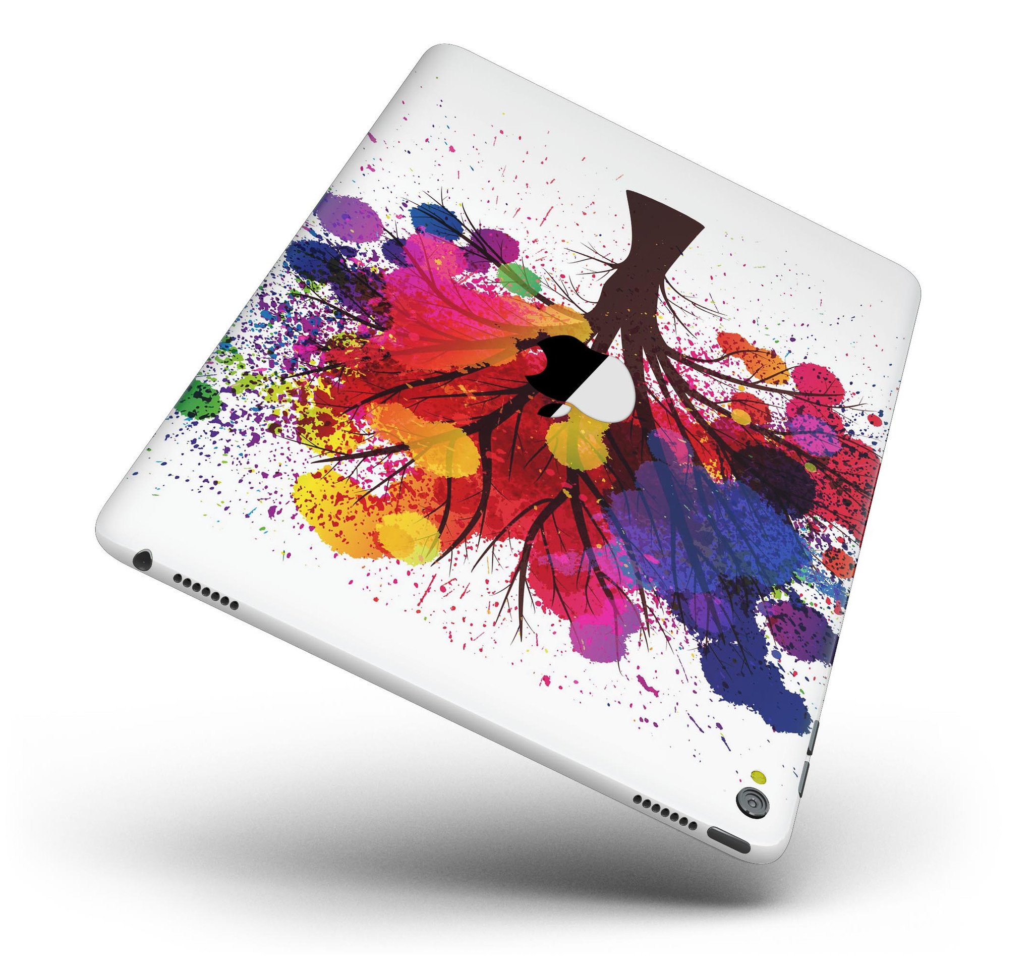 Crazy Splatter Tree Full Body Skin for iPad Pro, showcasing vibrant colors and unique design, fits both 9.7" and 12.9" models.