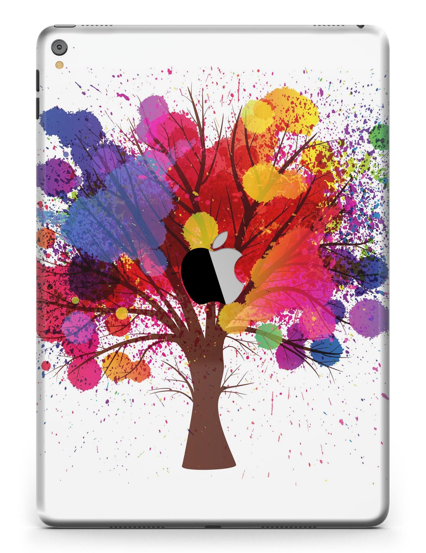 Crazy Splatter Tree Full Body Skin for iPad Pro, showcasing vibrant colors and unique design, fits both 9.7" and 12.9" models.