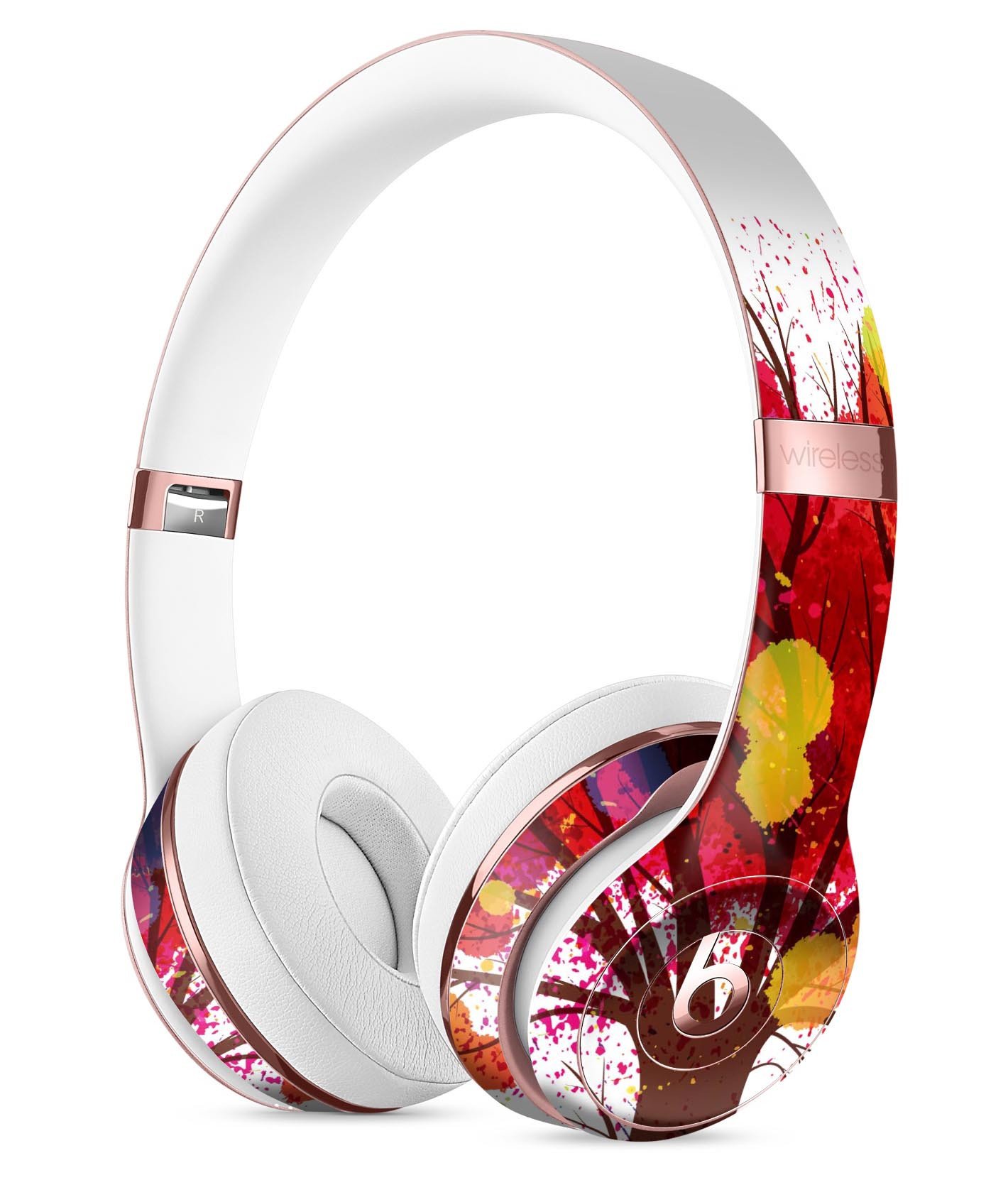 Crazy Splatter Tree Full-Body Skin Kit for Beats by Dre Solo 3, showcasing vibrant colors and unique design.