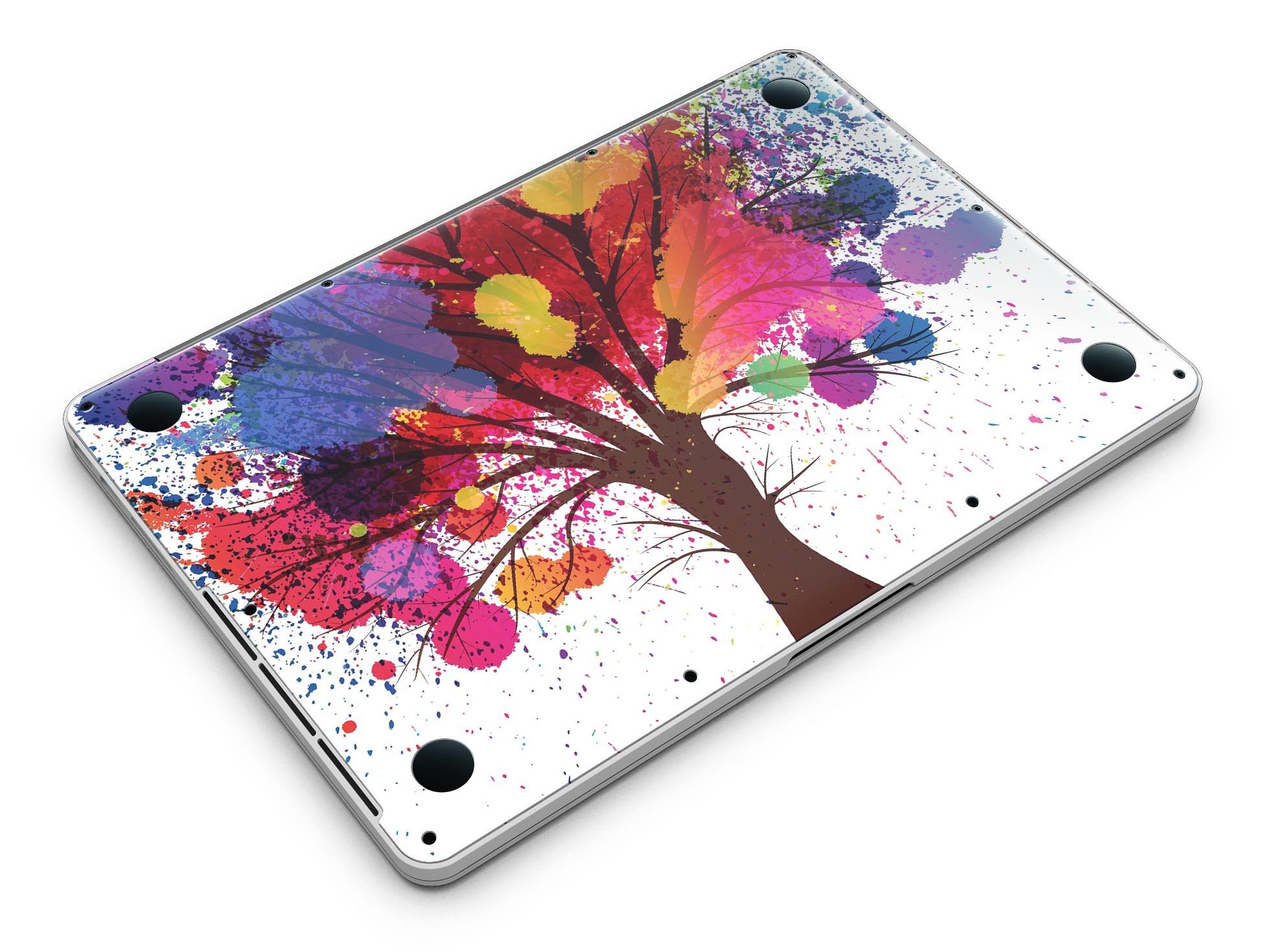 Crazy Splatter Tree skin for MacBook Pro with Retina Display, showcasing vibrant colors and unique design.