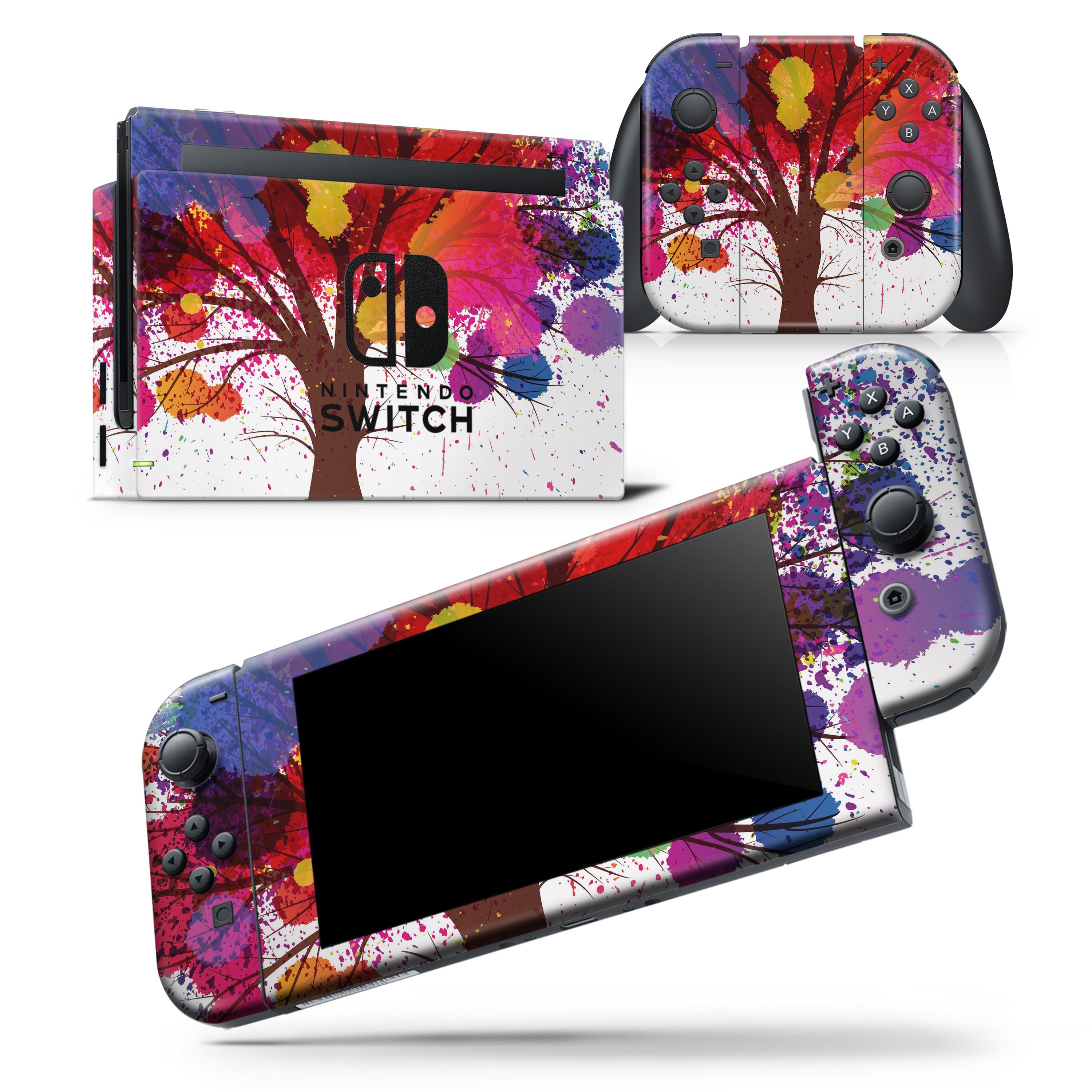 Crazy Splatter Tree skin wrap decal for Nintendo Switch Lite, showcasing vibrant colors and unique design for personalized gaming.