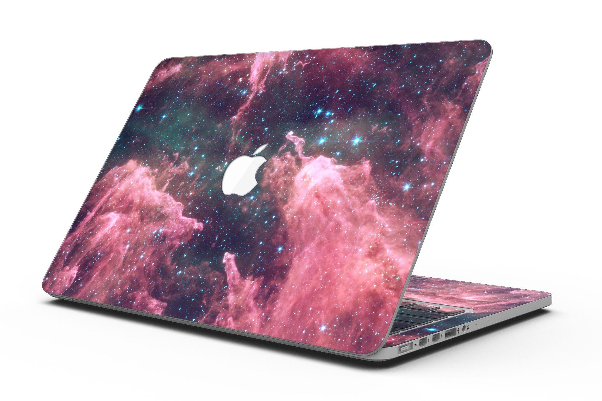 Crimson Nebula full-coverage skin for MacBook Pro with Retina Display, showcasing vibrant colors and sleek design.
