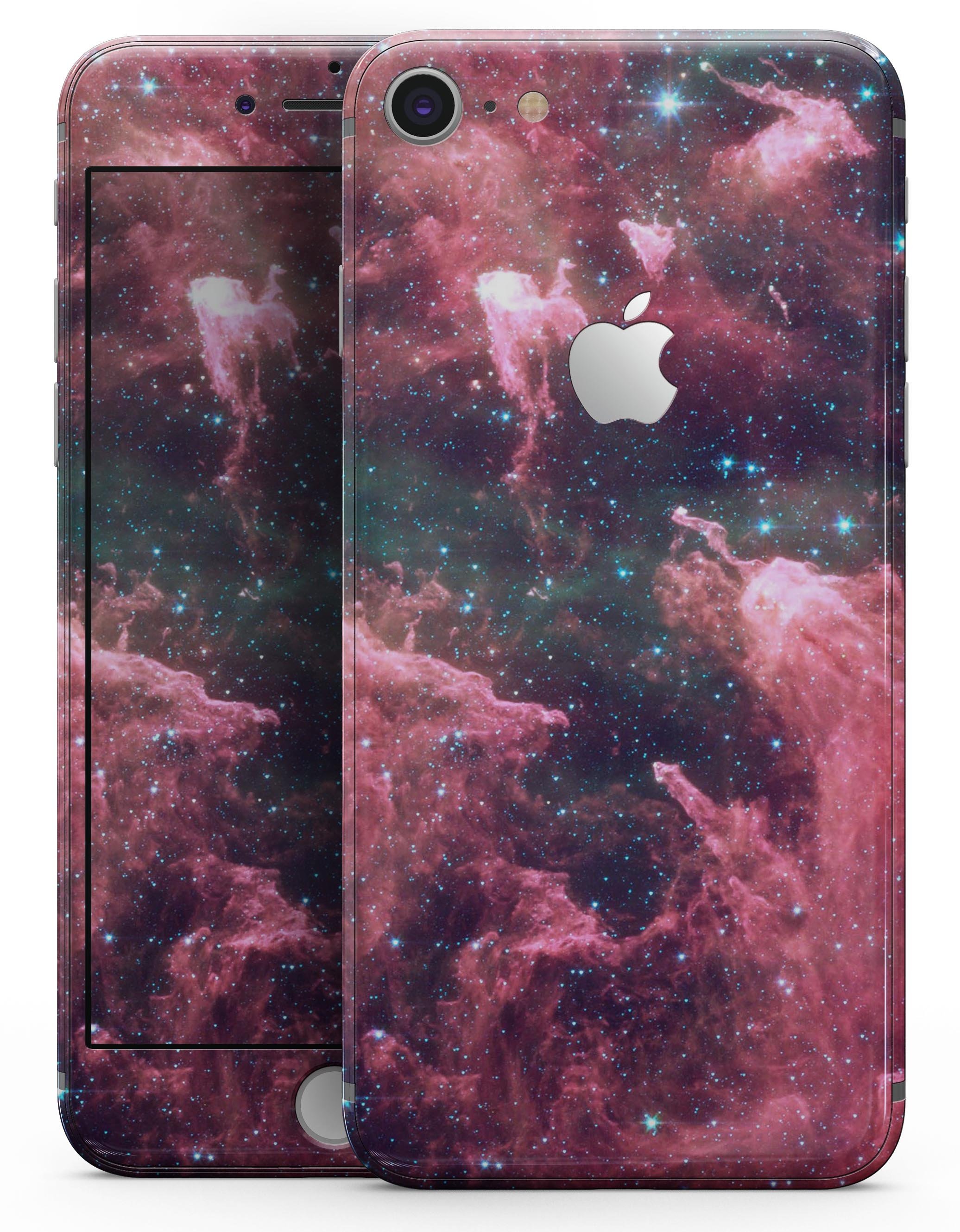Crimson Nebula skin for iPhone 8 and 8 Plus, showcasing vibrant colors and sleek design.