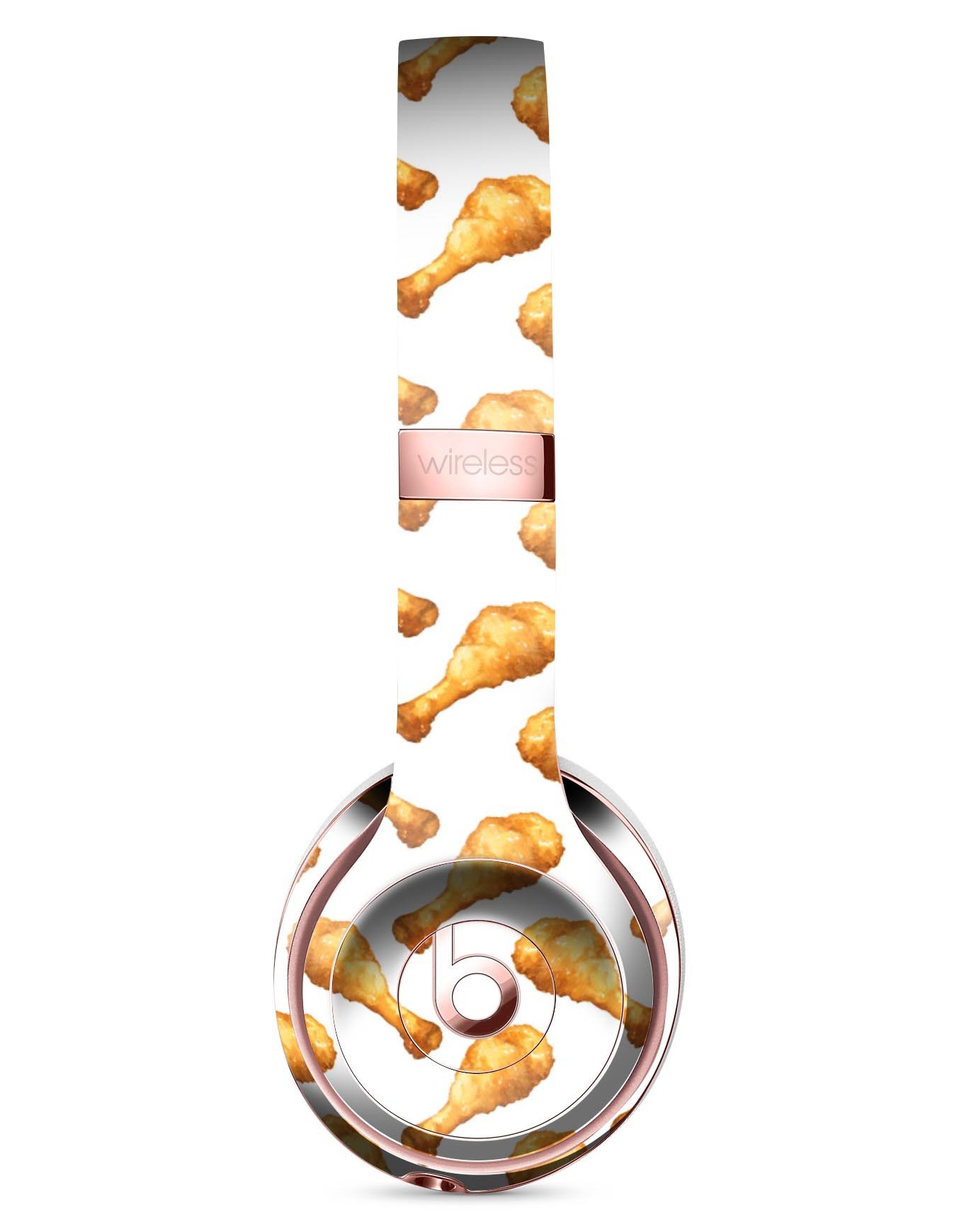 Crispy Brown Chicken Leg Skin Kit for Beats by Dre Solo 3 Wireless Headphones, showcasing a unique design and premium vinyl material.