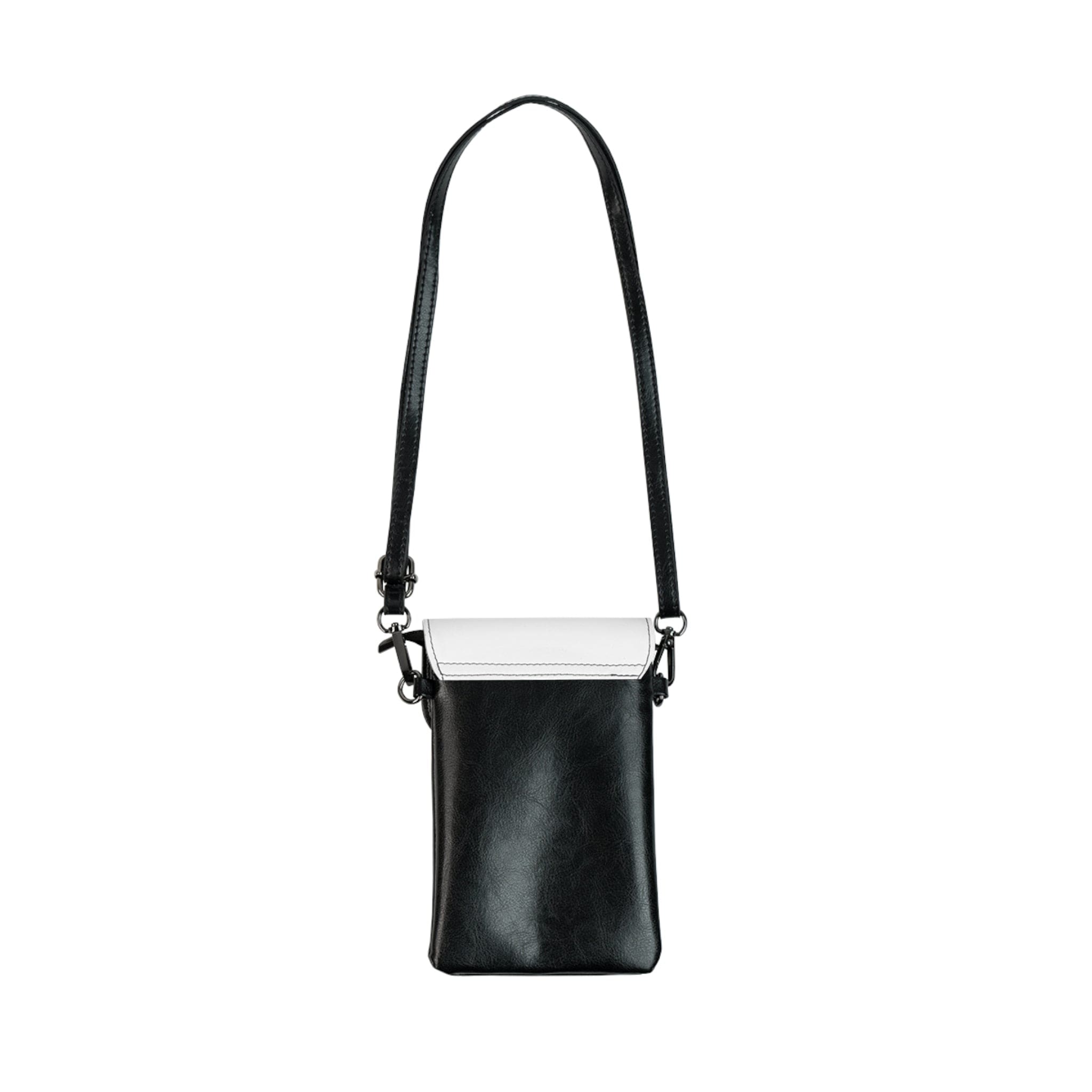 A stylish small crossbody bag made of high-grade faux leather, featuring adjustable strap and compartments for phone and cards.