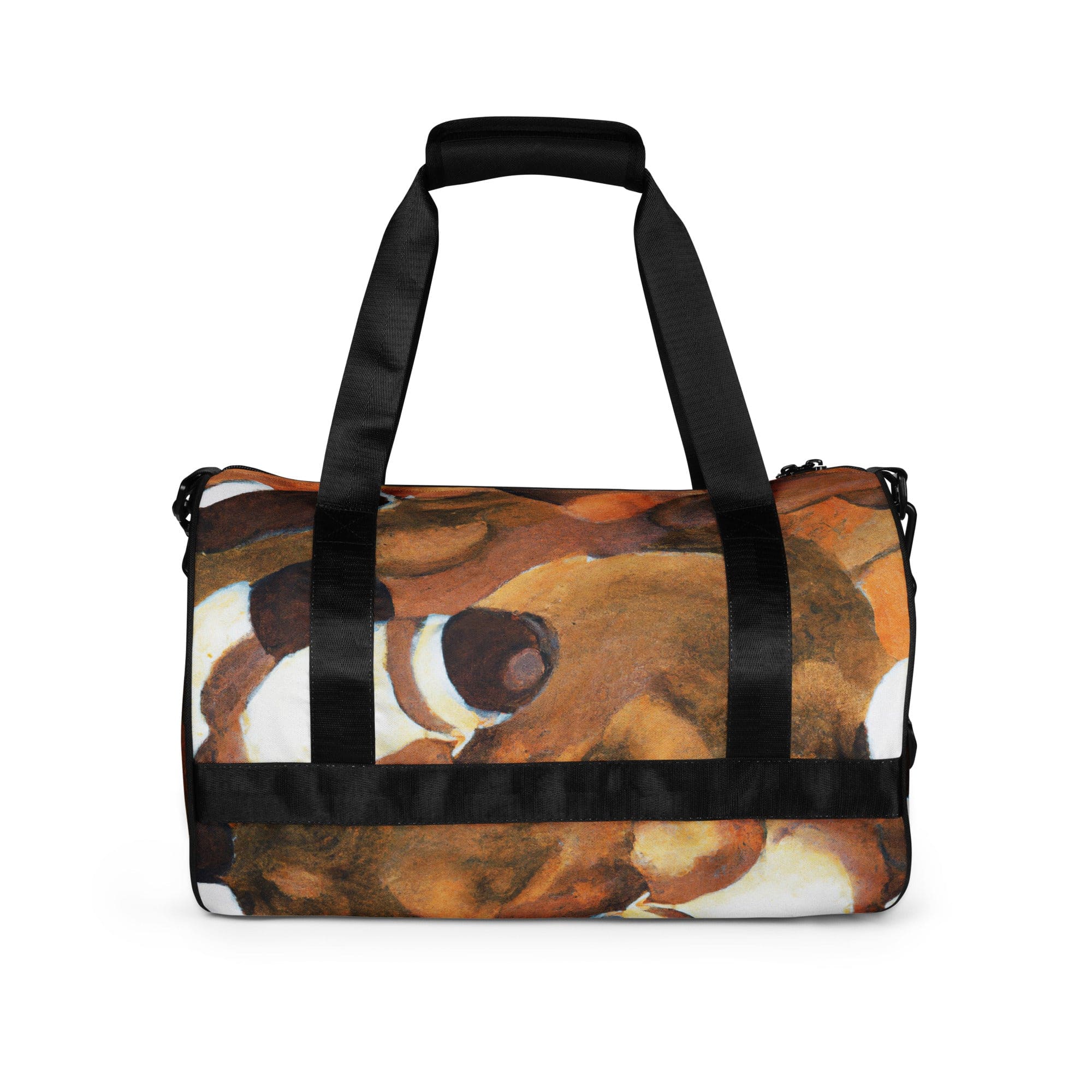 Crossbody water-resistant travel bag featuring a brown and white stone pattern, designed for style and functionality.