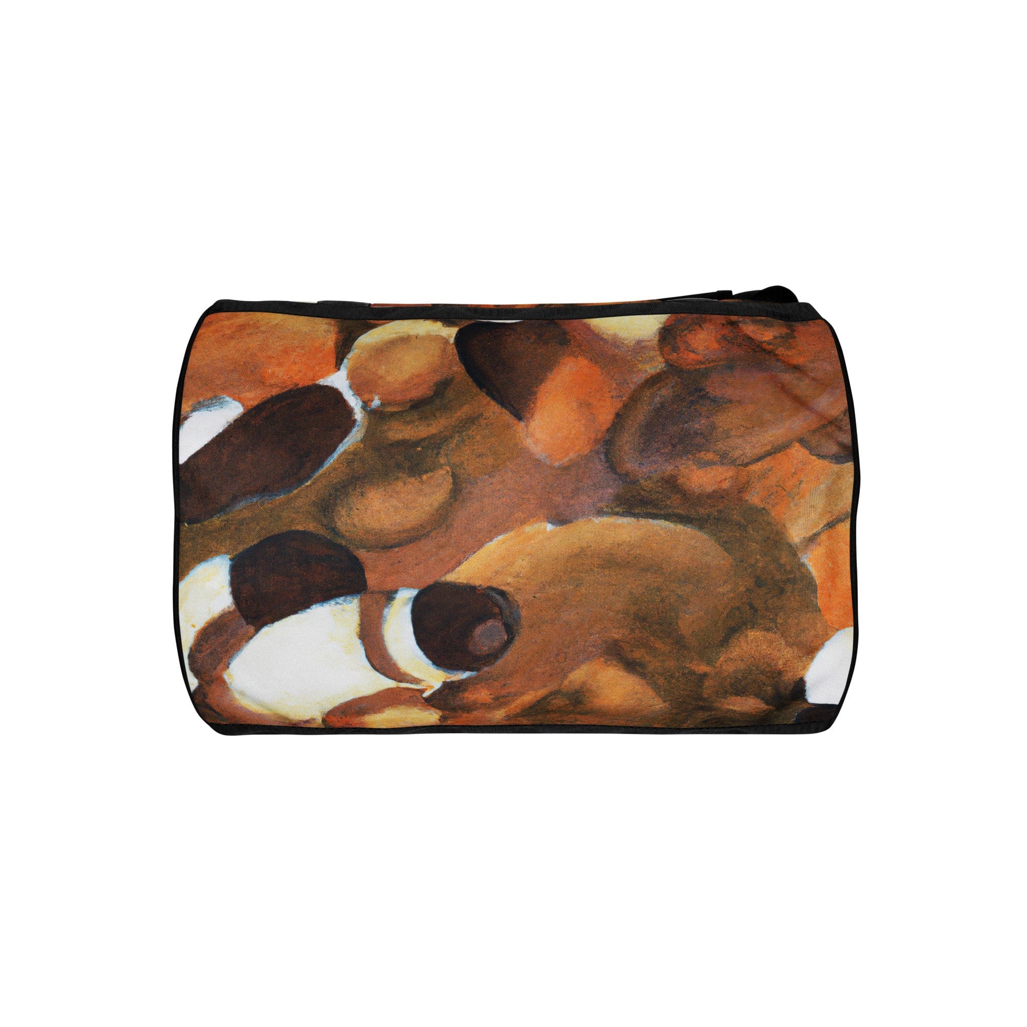 Crossbody water-resistant travel bag featuring a brown and white stone pattern, designed for style and functionality.