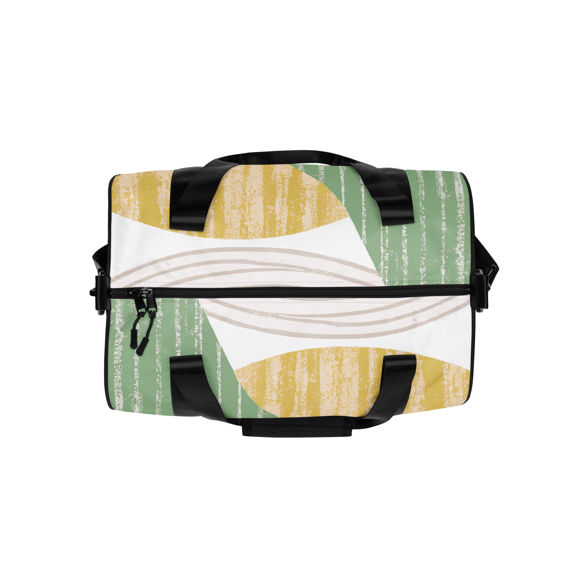 Crossbody water-resistant travel bag featuring a green textured boho pattern, designed for style and functionality.