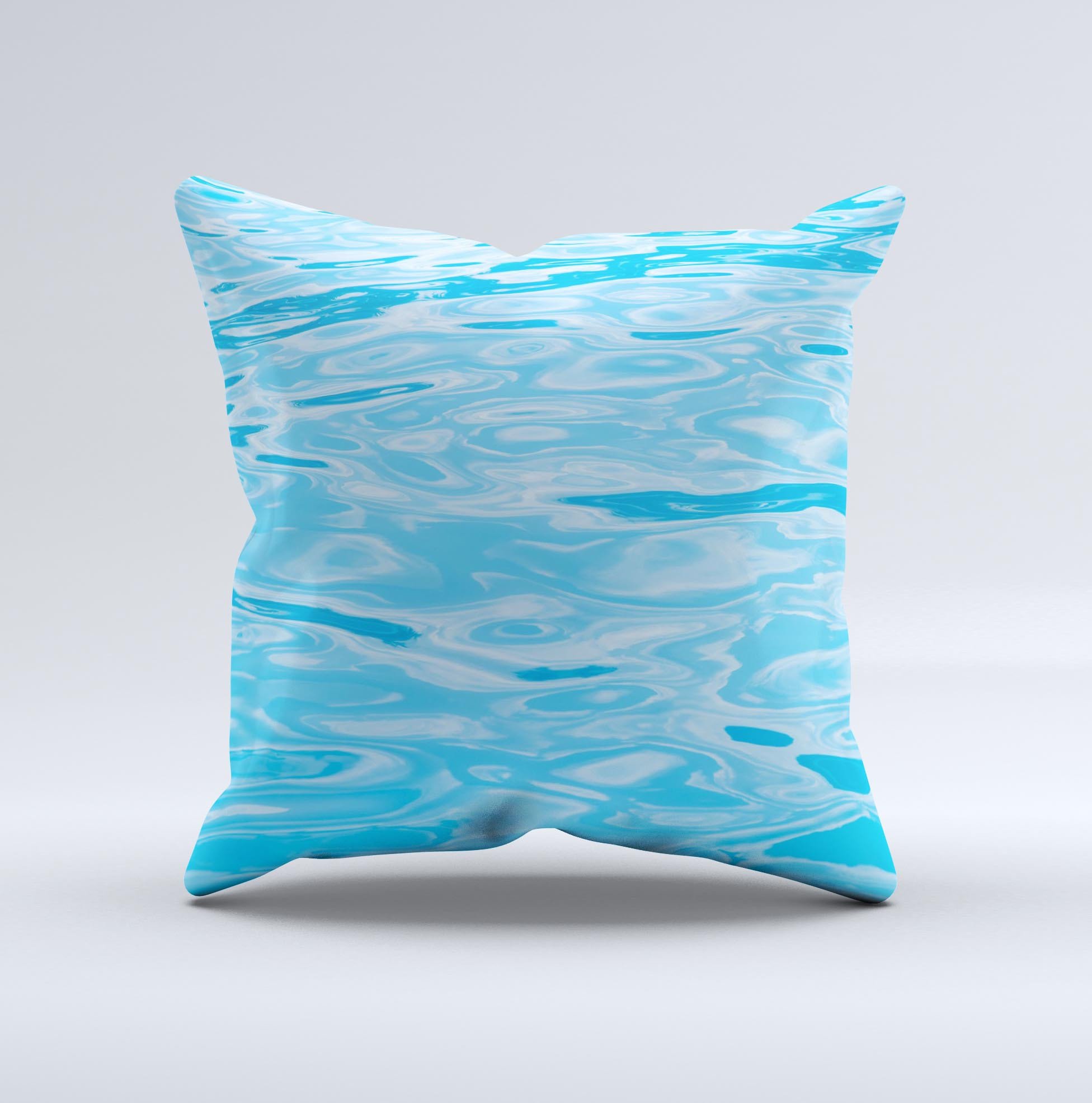 Crystal Clear Water ink-Fuzed Decorative Throw Pillow showcasing vibrant colors and unique handcrafted design, perfect for home decor.