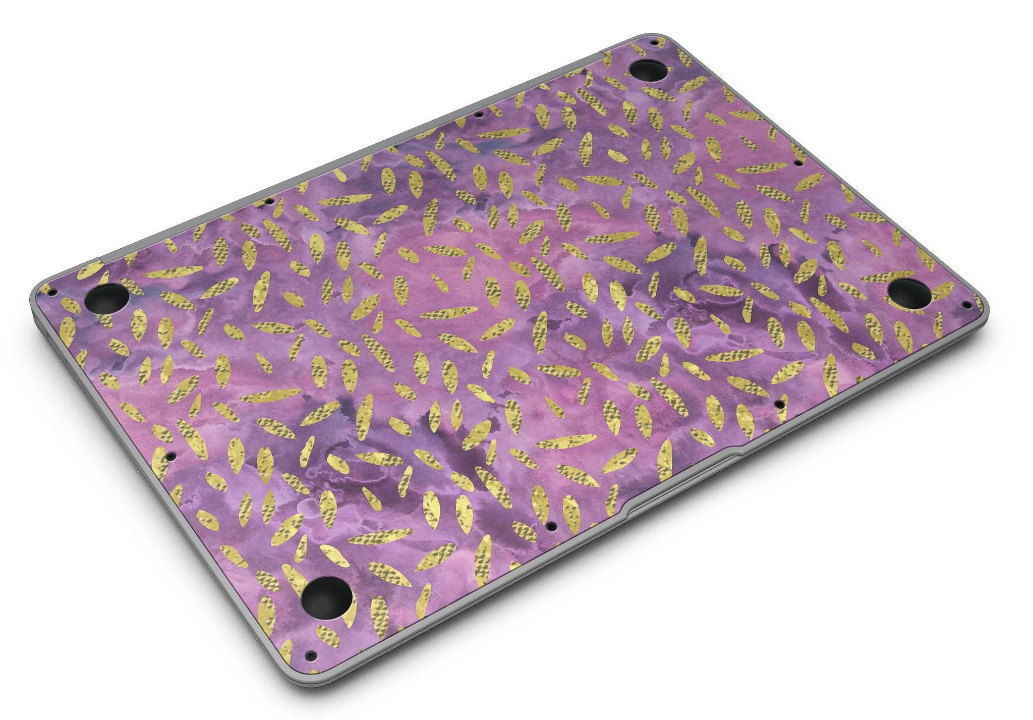 Daisy Pedals Over Purple Cloud Skin Kit for MacBook Air, showcasing vibrant floral design on premium vinyl.