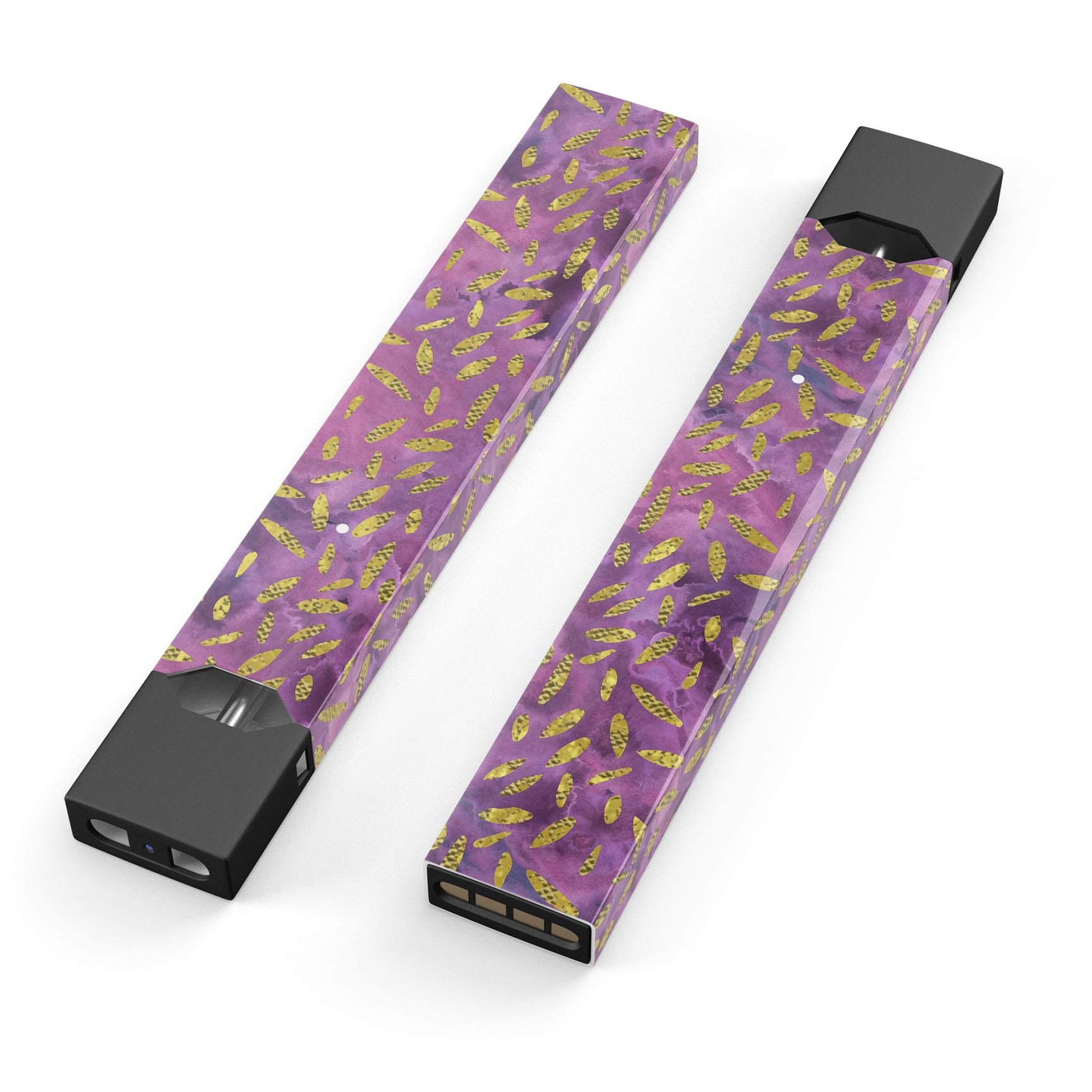 Daisy Pedals Over Purple Cloud Mix decal skin for JUUL vaping device, showcasing vibrant floral design and premium quality.