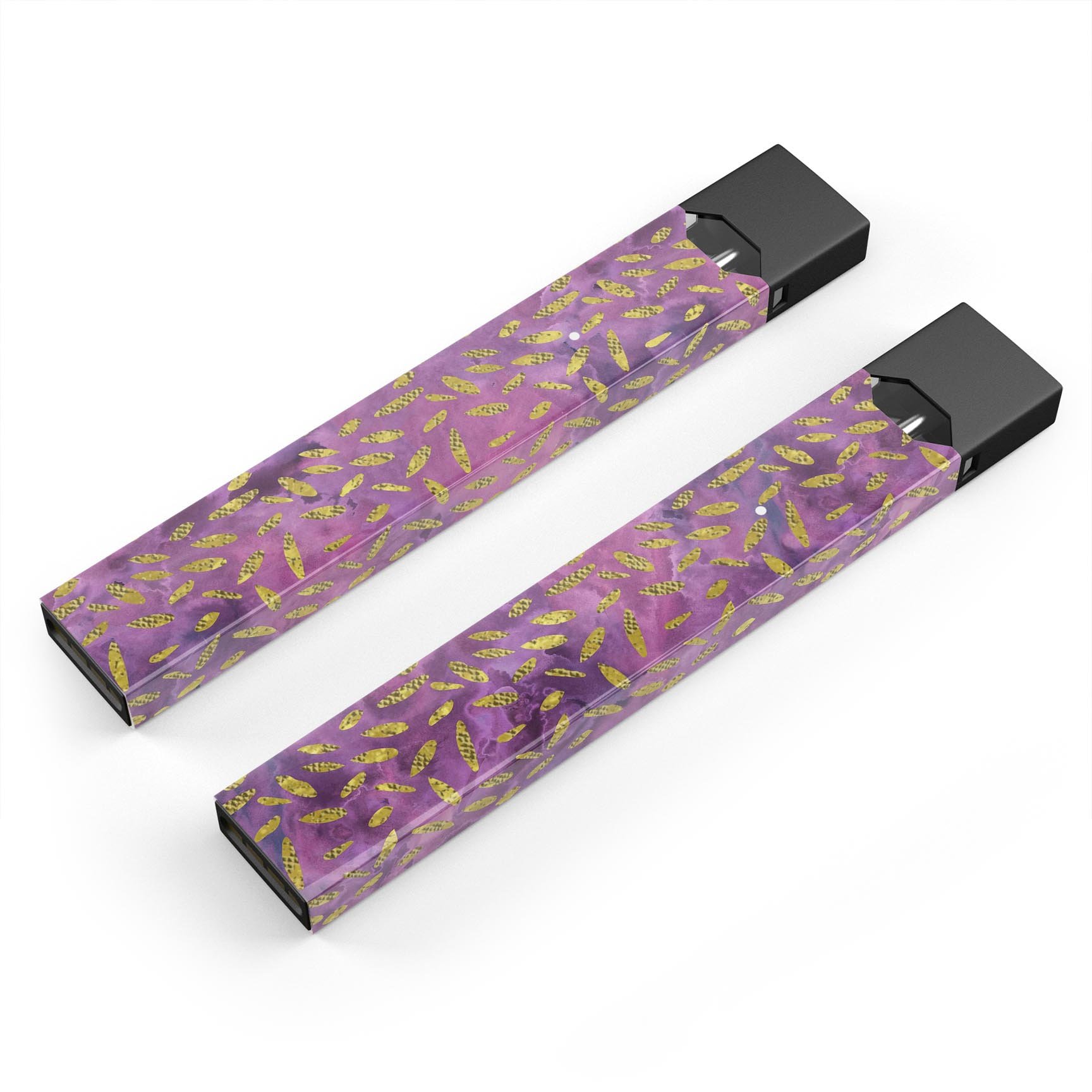 Daisy Pedals Over Purple Cloud Mix decal skin for JUUL vaping device, showcasing vibrant floral design and premium quality.