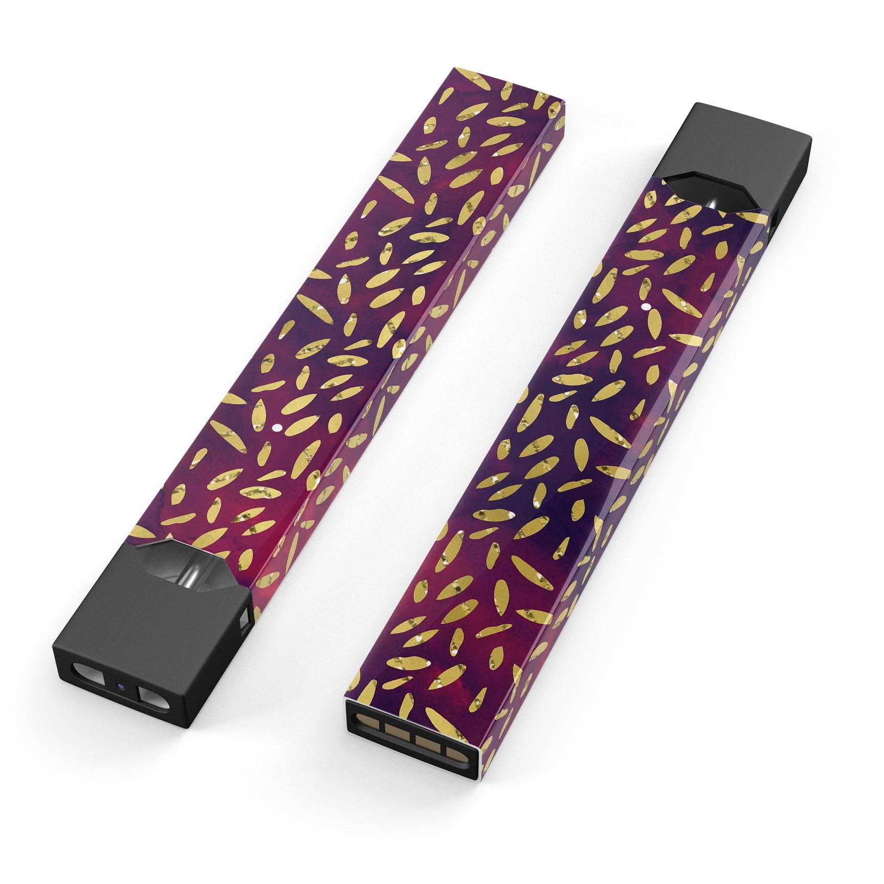 Daisy Pedals decal for JUUL device featuring a vibrant red and blue cloud design, showcasing its premium quality and protective features.